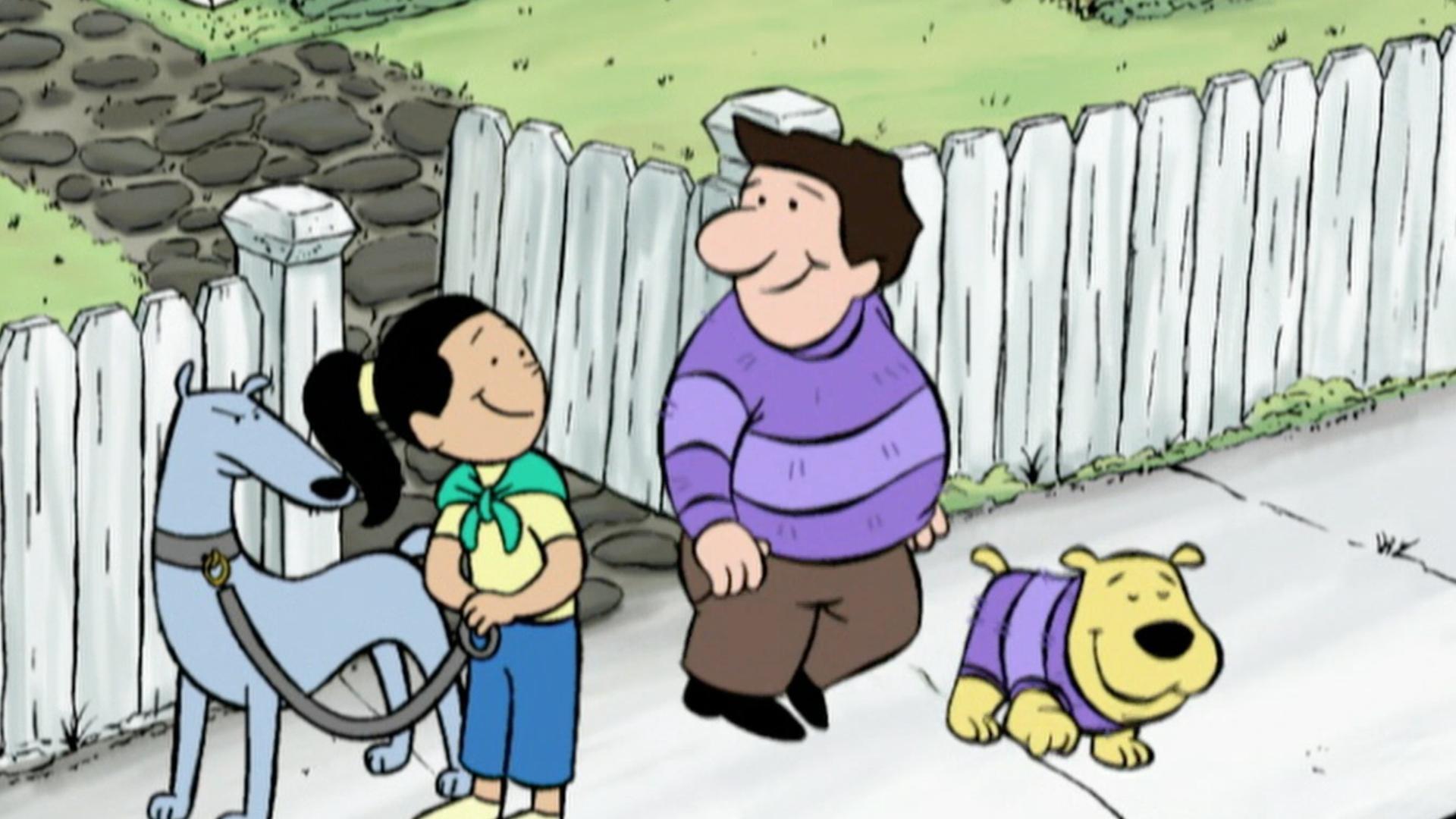 Mac is jealous of T-Bone's new sweater. / Skyscraper Jackson visits Emily's family.