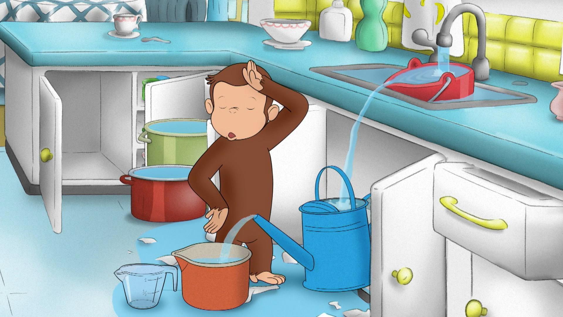 George fixes a leak./George puts on a parade.