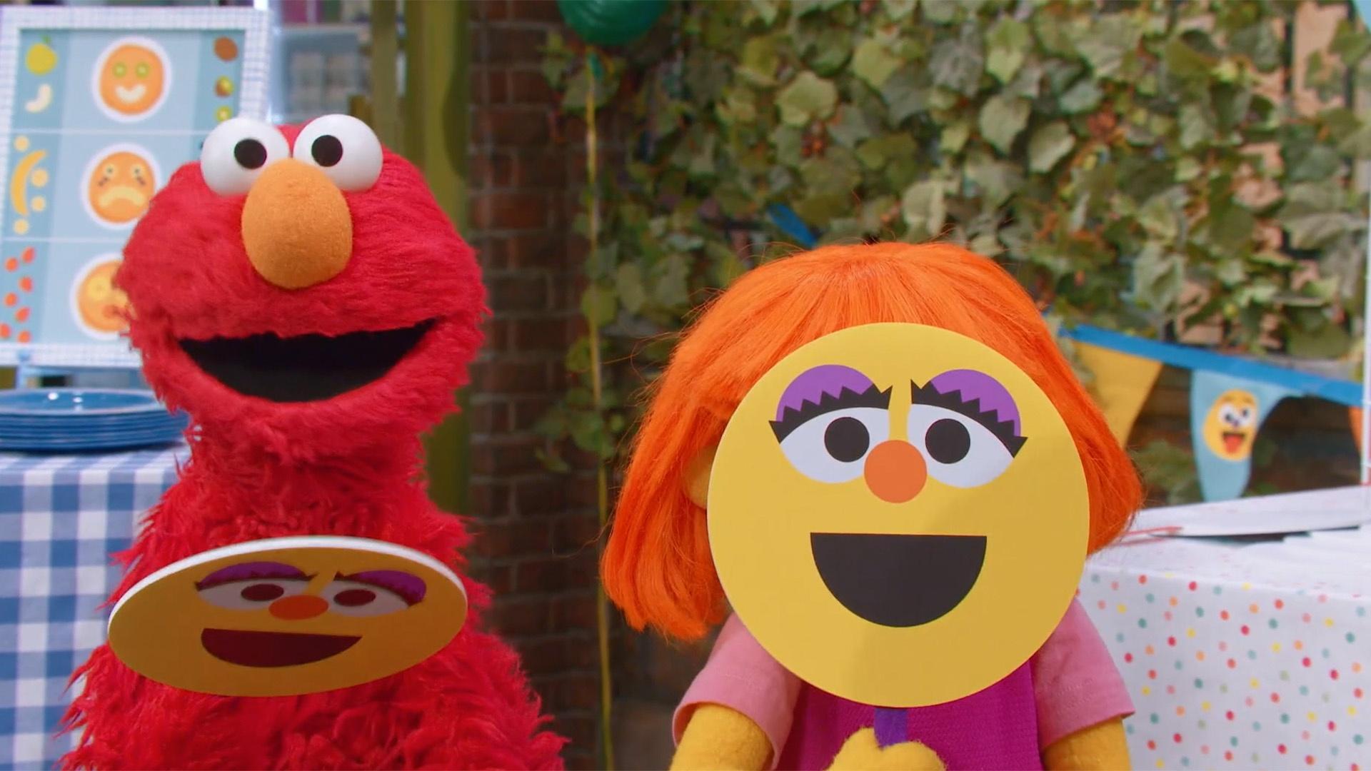 Elmo and Julia play a carnival game that helps them show their feelings!
