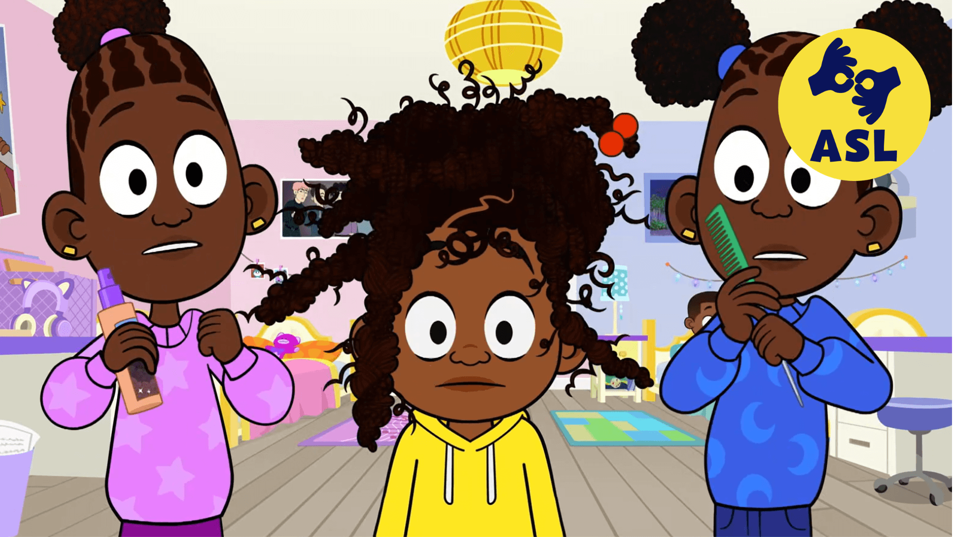 Lyla struggles to sleep / Lyla tries to do a new hairstyle herself.