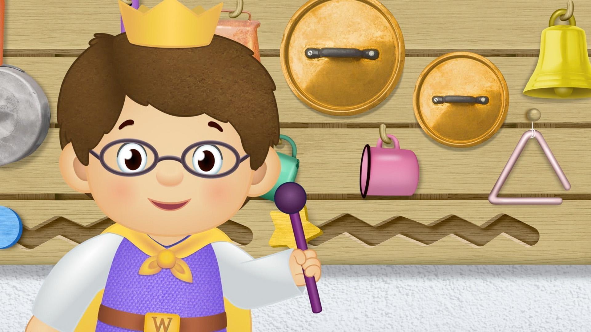 Prince Wednesday shows us how he plays a song on the Music Wall.