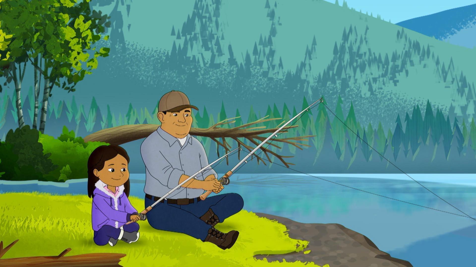 Vera is eager to catch more fish to make fish skin wallets, but can she catch more trout?