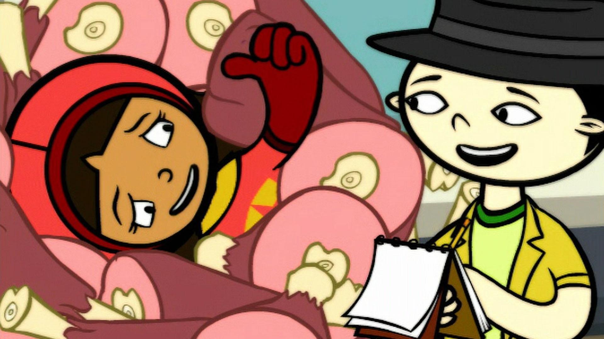 WordGirl explains what a "diversion" is to The Butcher and she must catch him after he escapes.