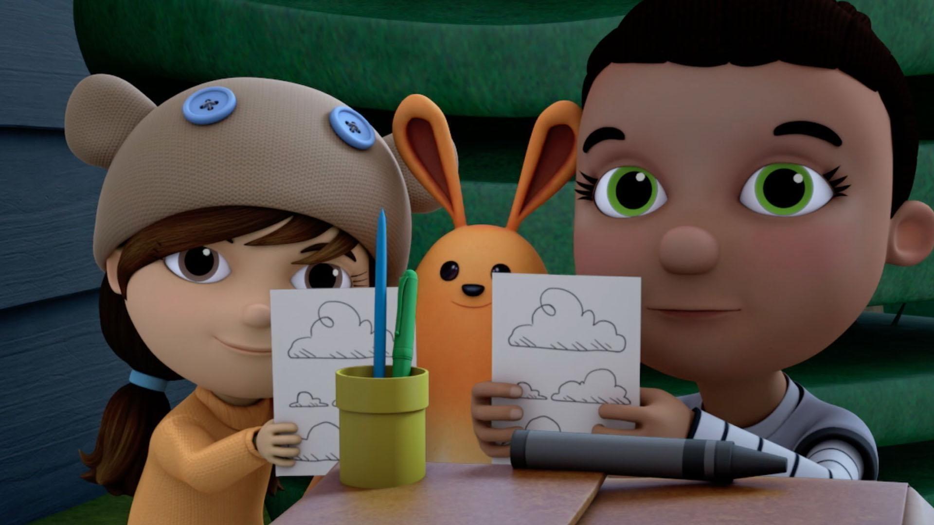 Mitchell shows the kids how to monitor the weather.