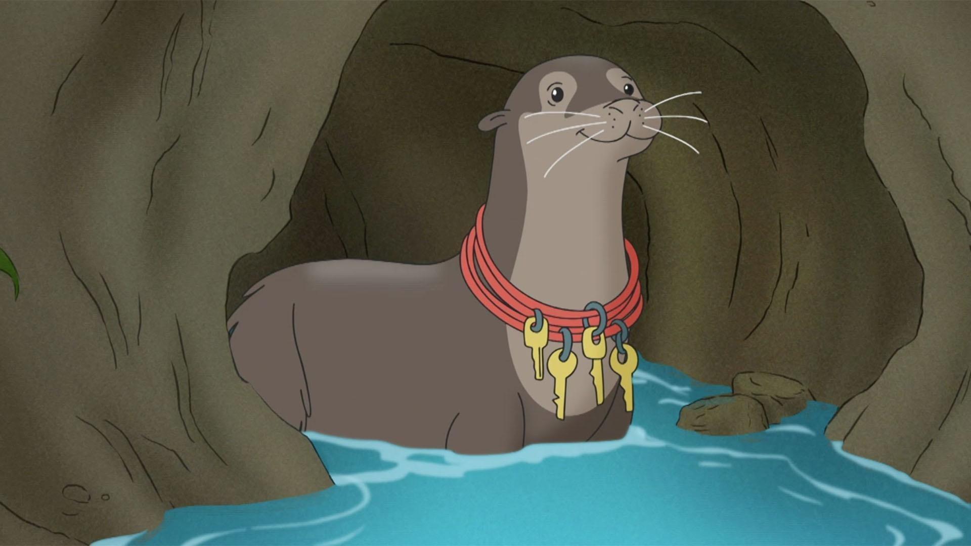 George is stranded by an otter. / George is starring in his first play!