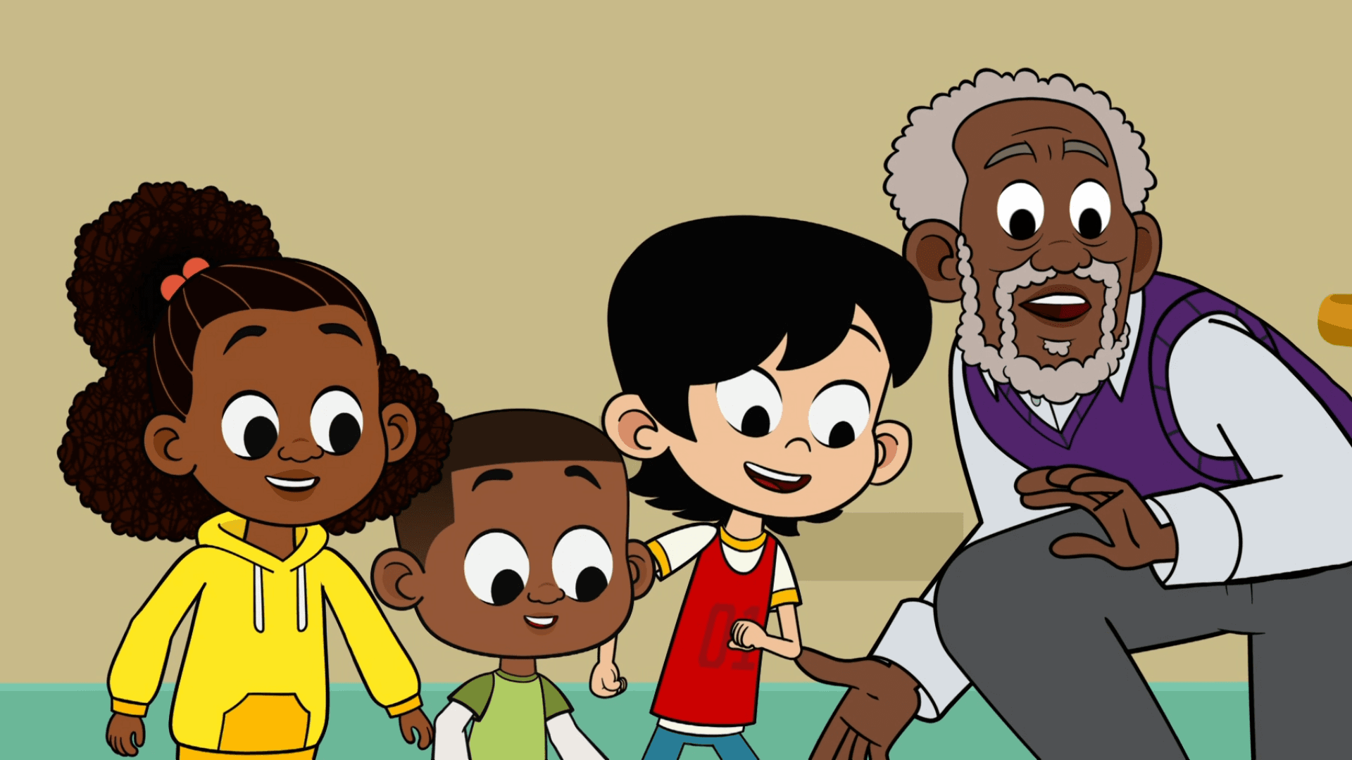 Lyla, Luke, Ev, and Stu's neighbor Mr. Hugo helps them improve the trick shot course.