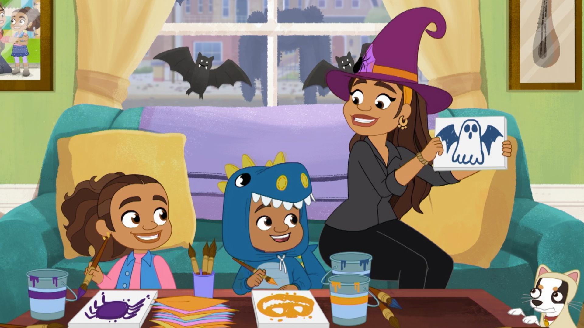 Junior’s Halloween costume is ruined./ Alma sets up a spooky Haunted Hallway.
