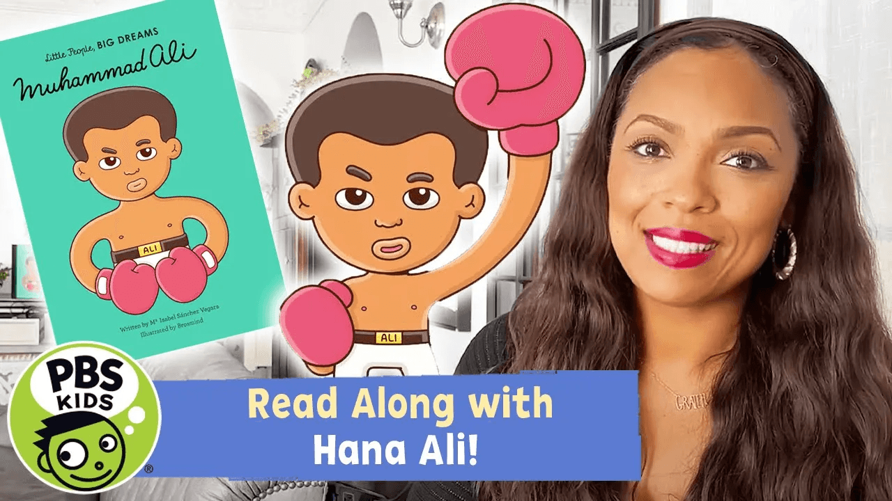 Hana Ali reads one of her favorite books, "Little People, Big Dreams: Muhammad Ali."