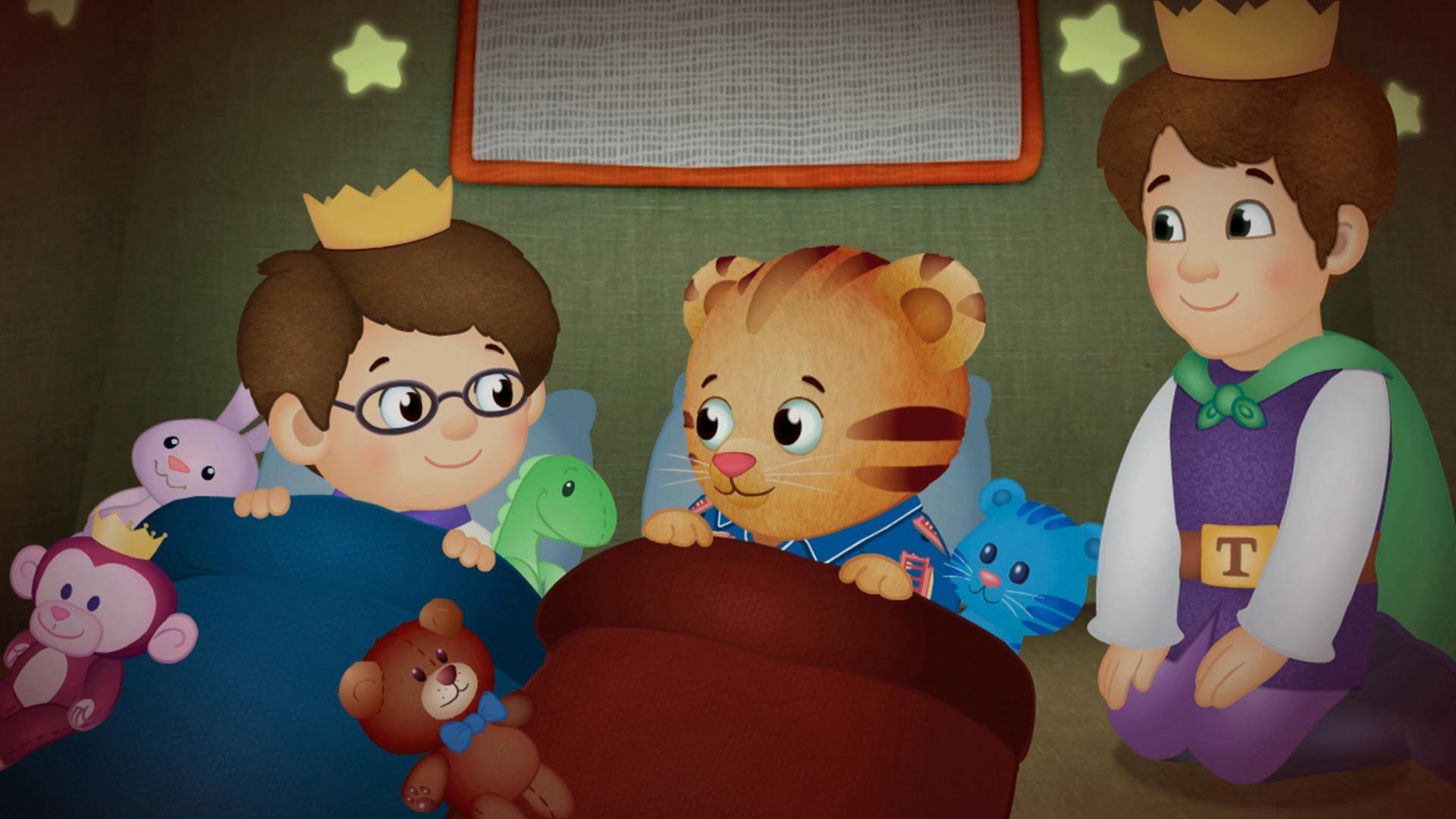 With Prince Tuesday's help, Daniel and Wednesday are calming down to get ready to sleep.