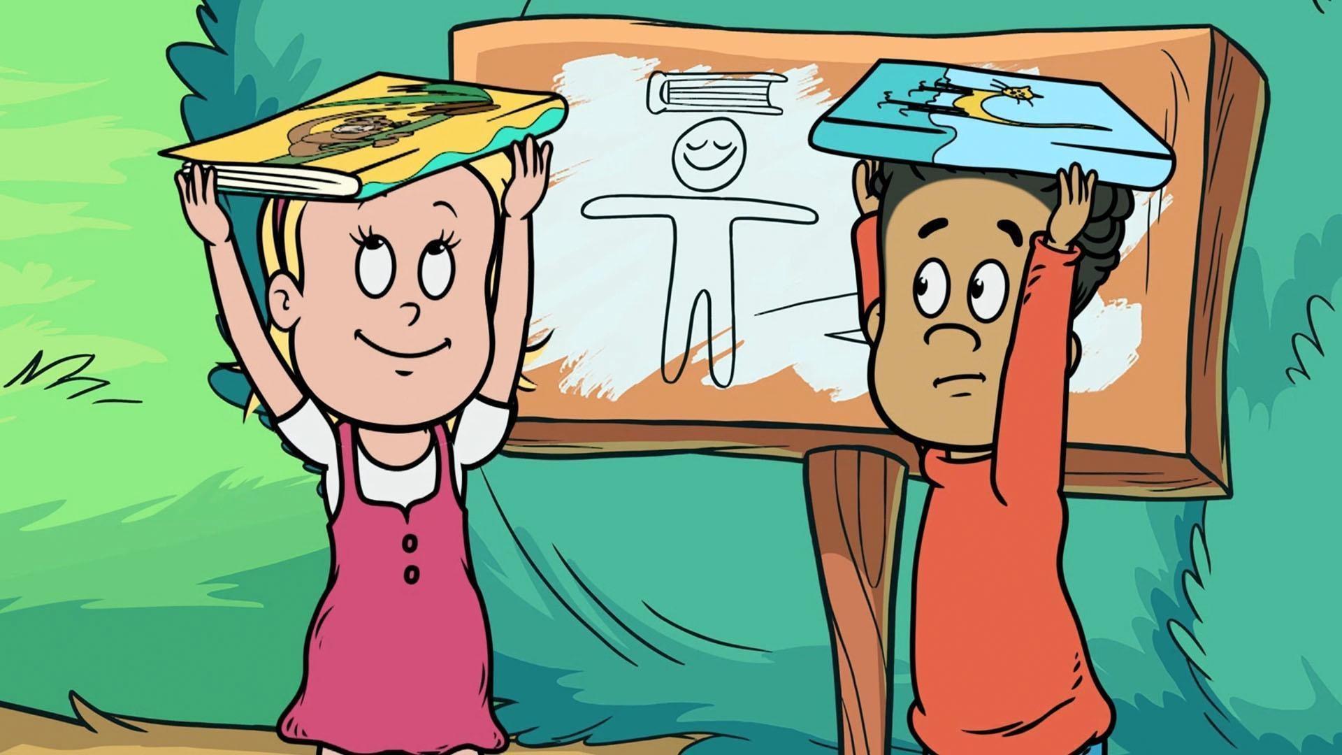 Sally y Nick descubren que el secreto para equilibrar es tener cosas iguales en ambos lado