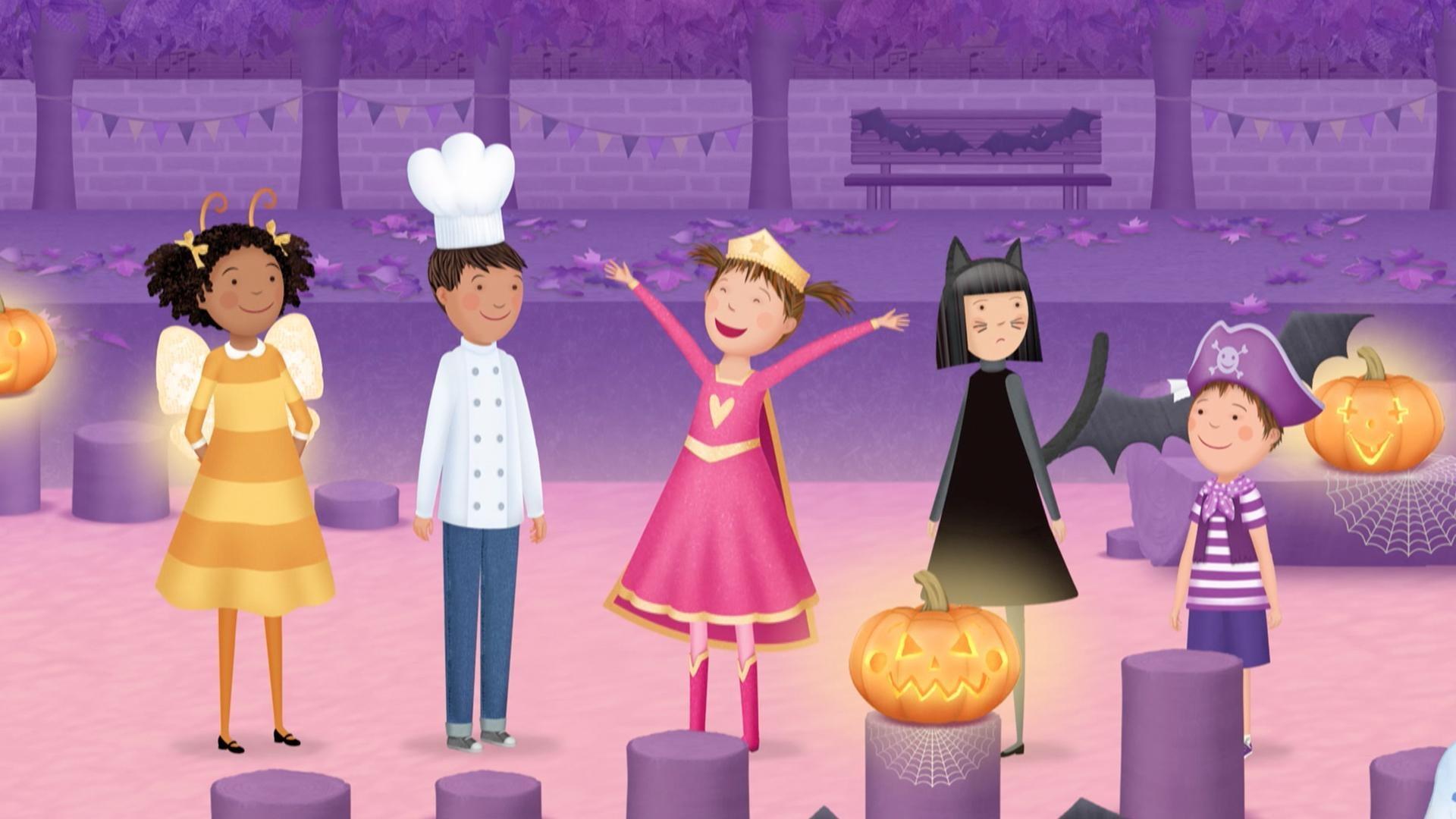 To prepare for Halloween, Pinkalicious and all her friends, create more Jack-O-Lanterns.