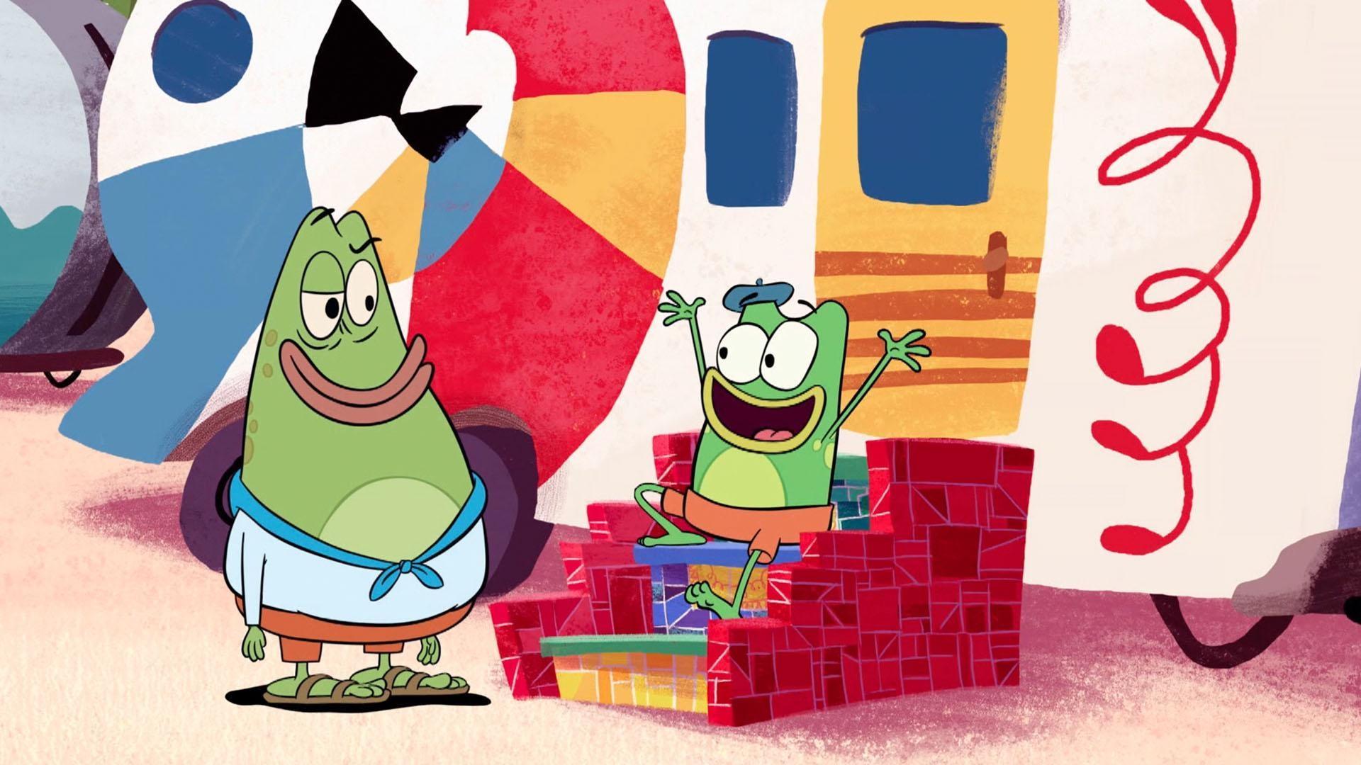 Andy incorporates his interest in art into the stair repair he is doing for his father.