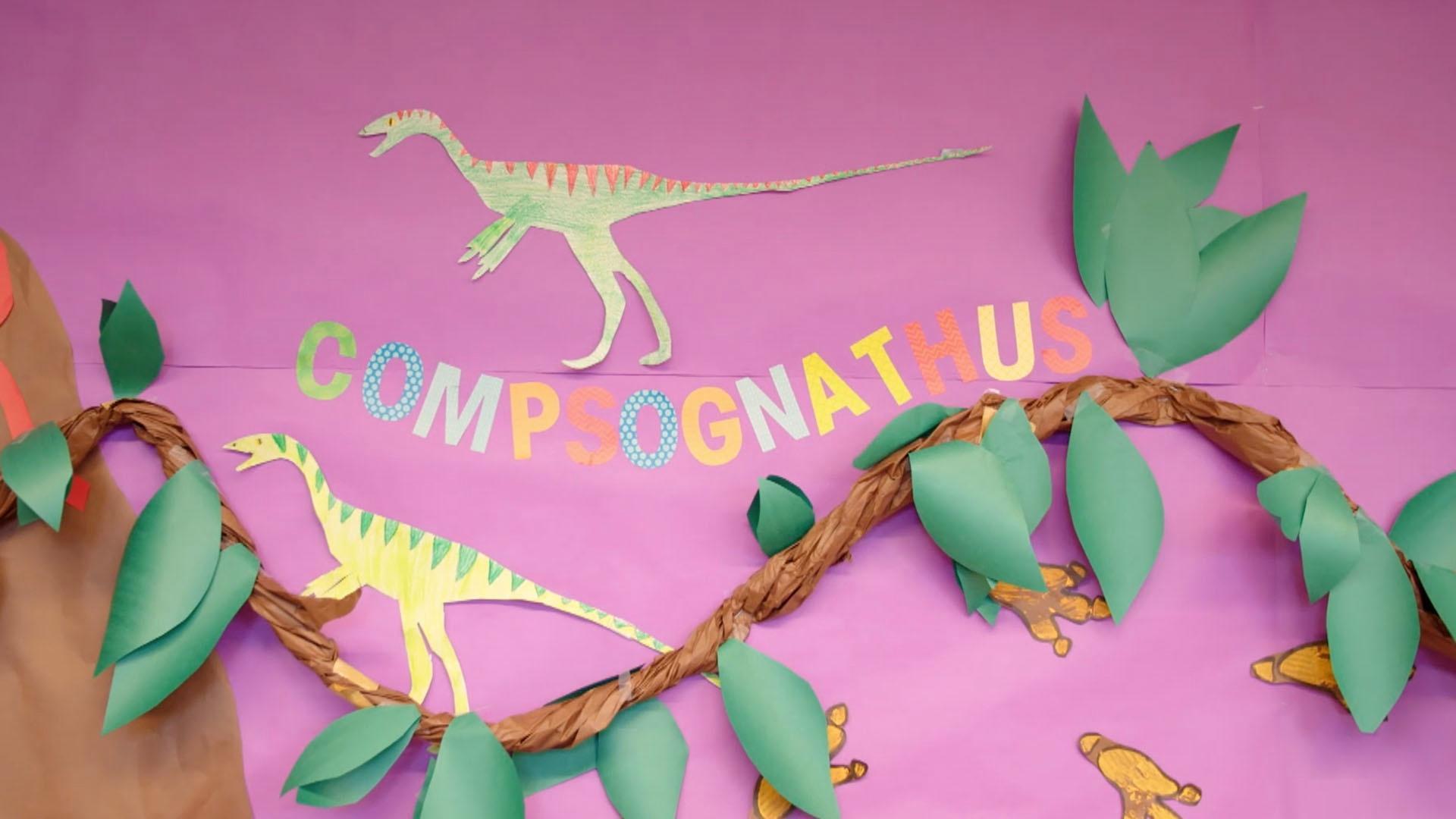 Third grade students learn about Yi Qi, a small yet powerful type of dinosaur.