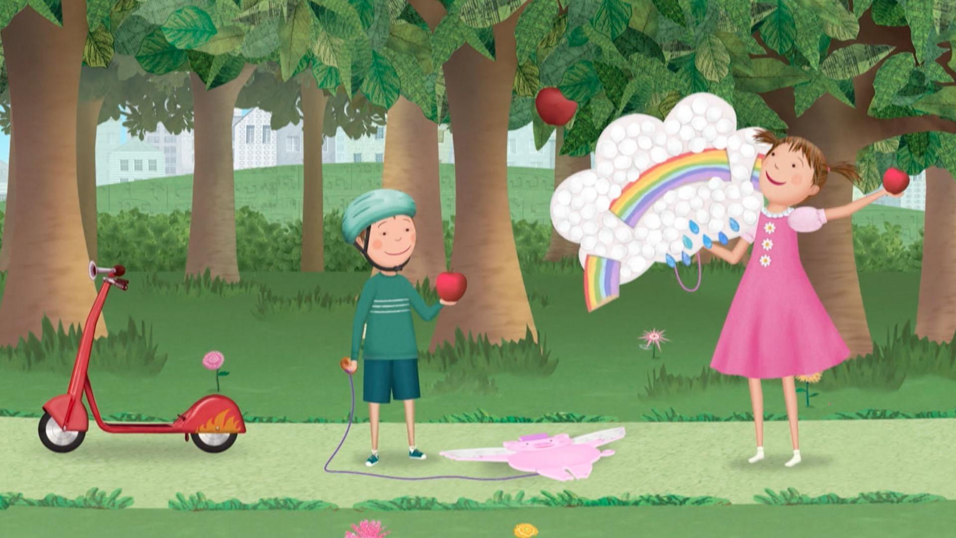 Pinkalicious has flown all over Pinkville. She just needs a little help getting down.