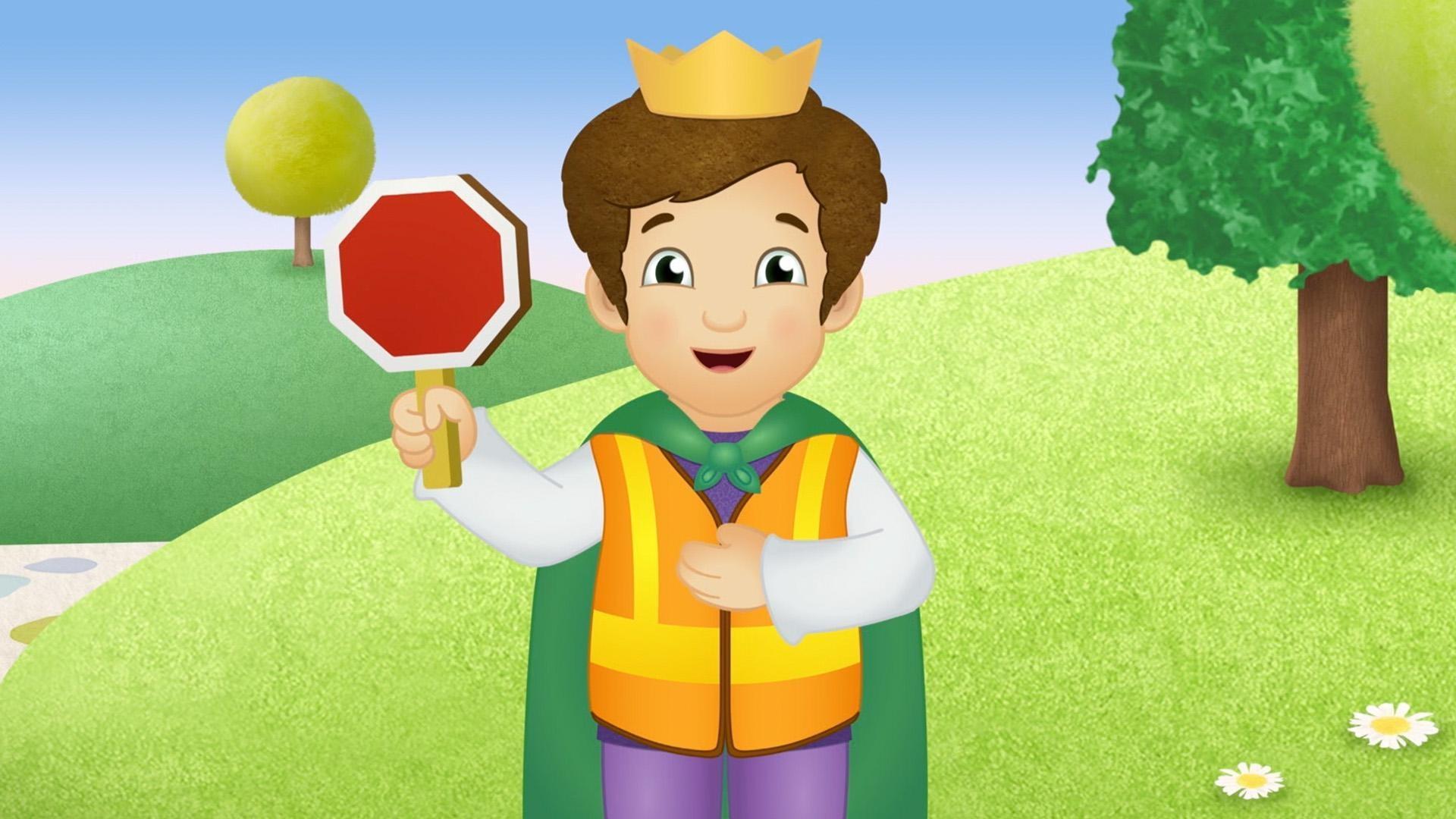 Prince Tuesday shows us his job as a crossing guard and his special handshakes with the children.