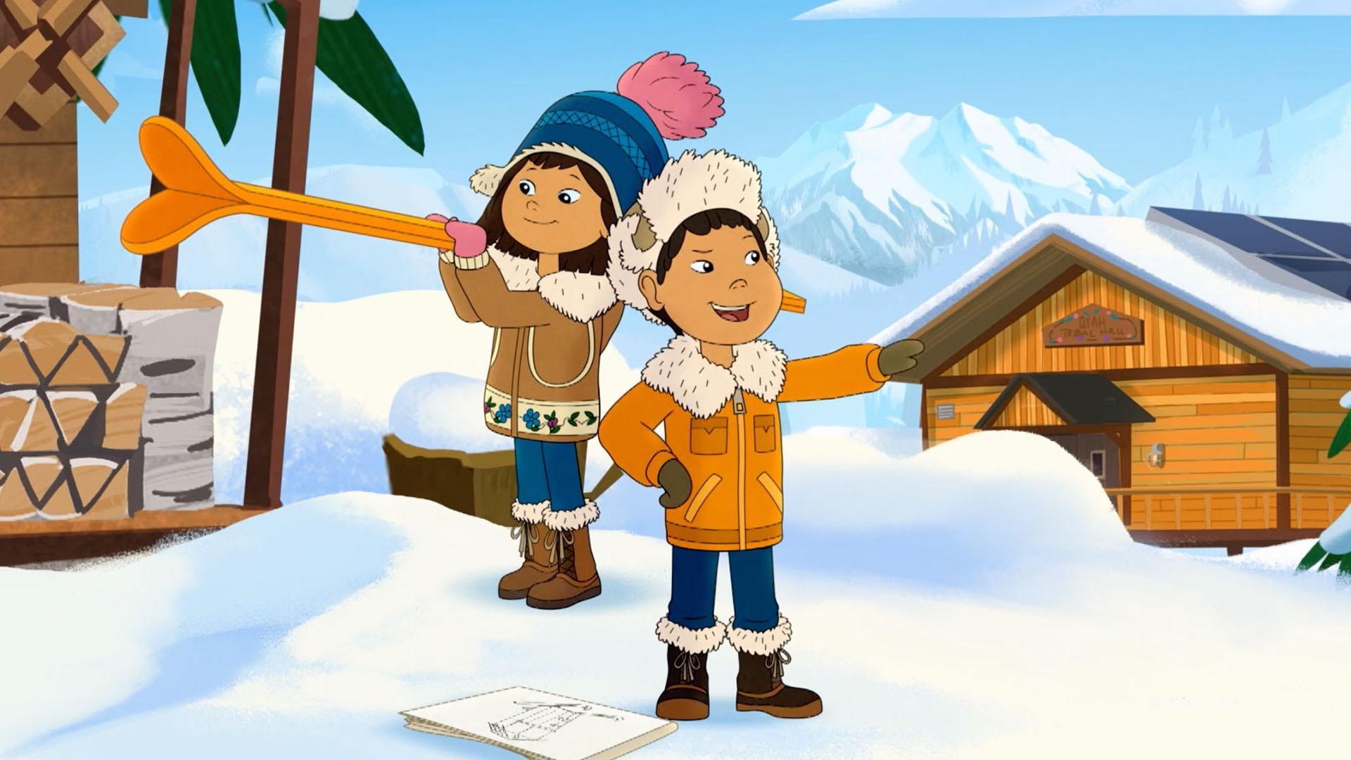 Molly and Tooey sneak a peek at their competition's outhouse.