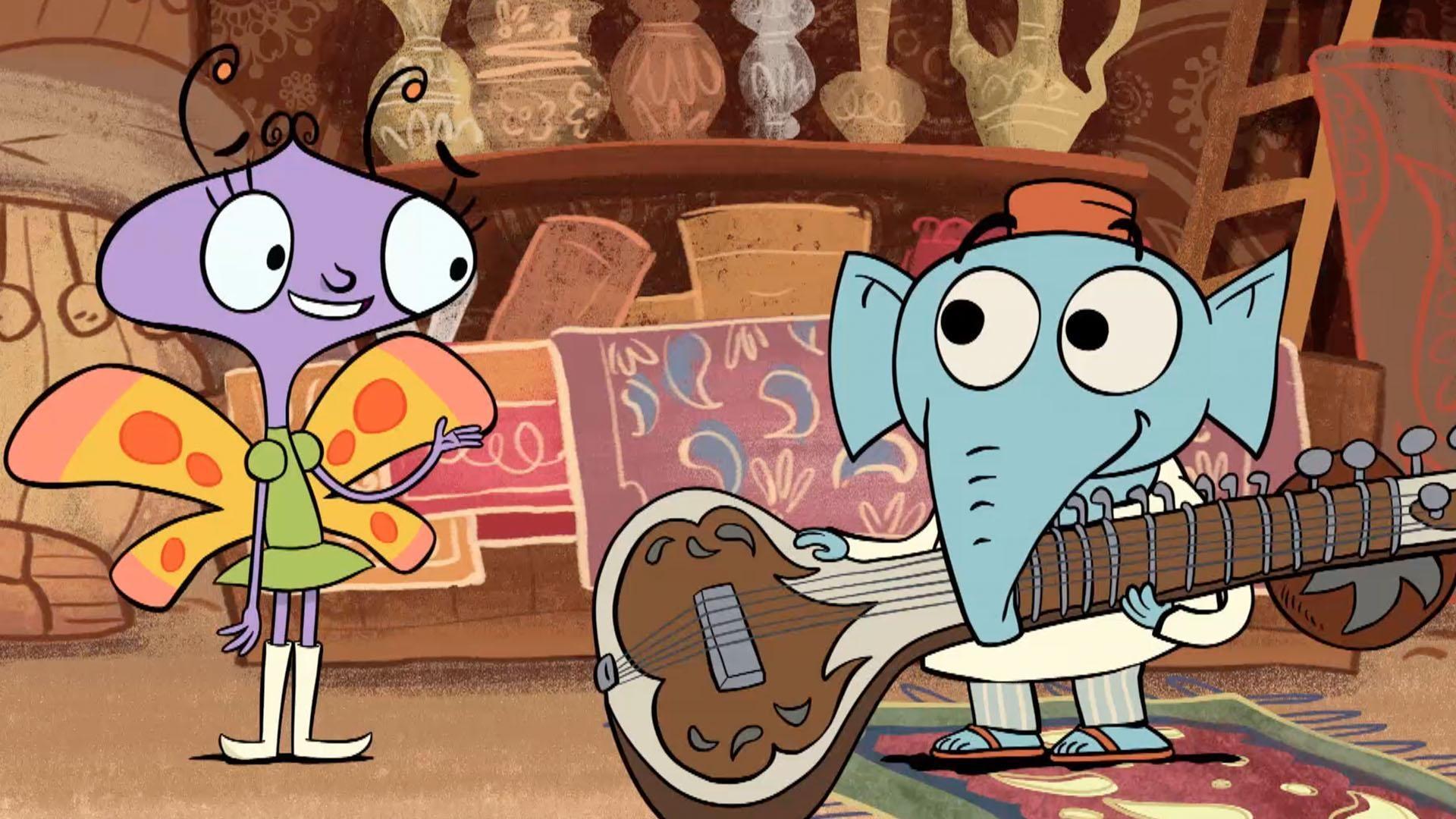 Gaja helps Carmen write a song for her mother on the Sitar.