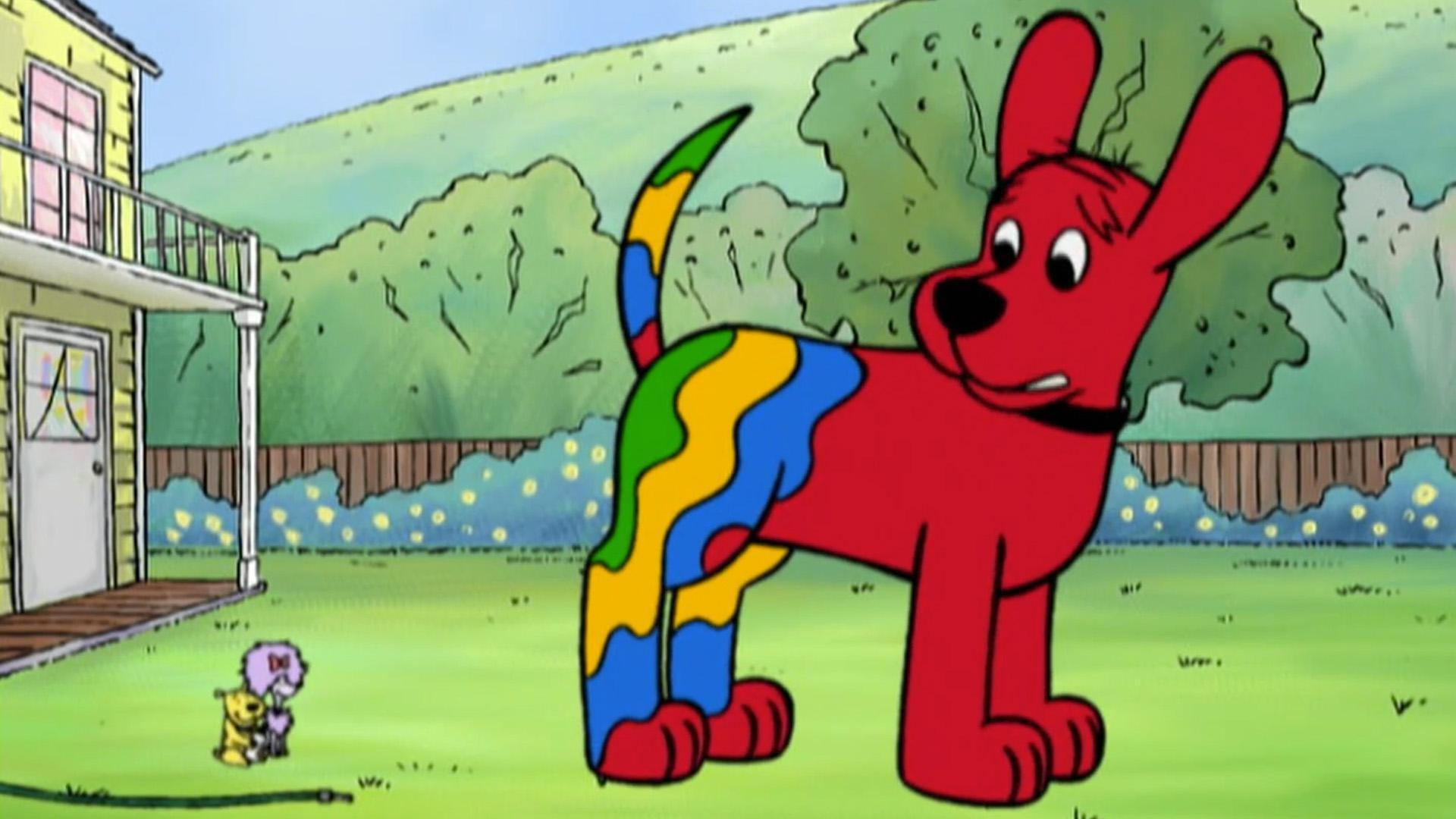 Clifford accidentally gives himself a tie-dye bath! / Mary overcomes her stage fright.