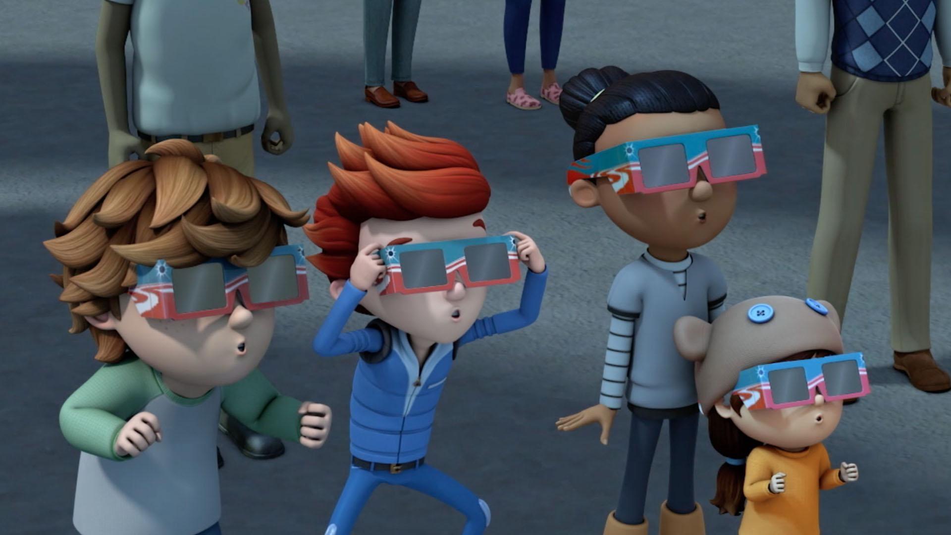 The kids sing a song about the total eclipse.