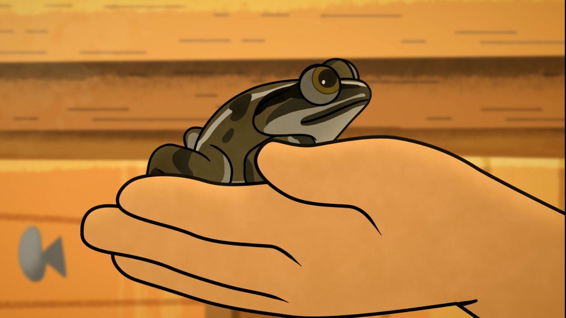 Molly and Tooey find a wood frog and name it Bandifer.