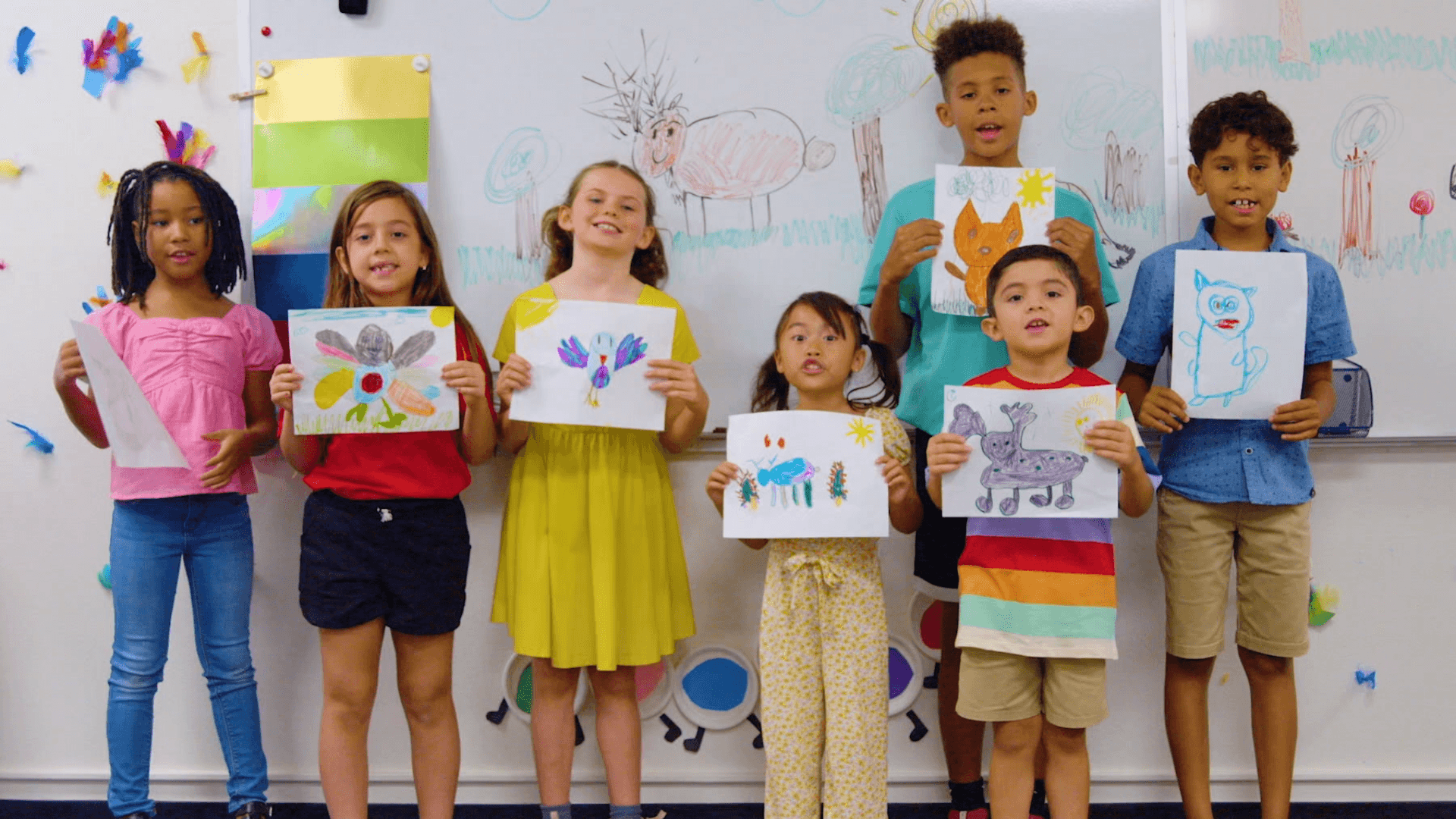 Watch as a classroom learns about the different types of animals in a forest!