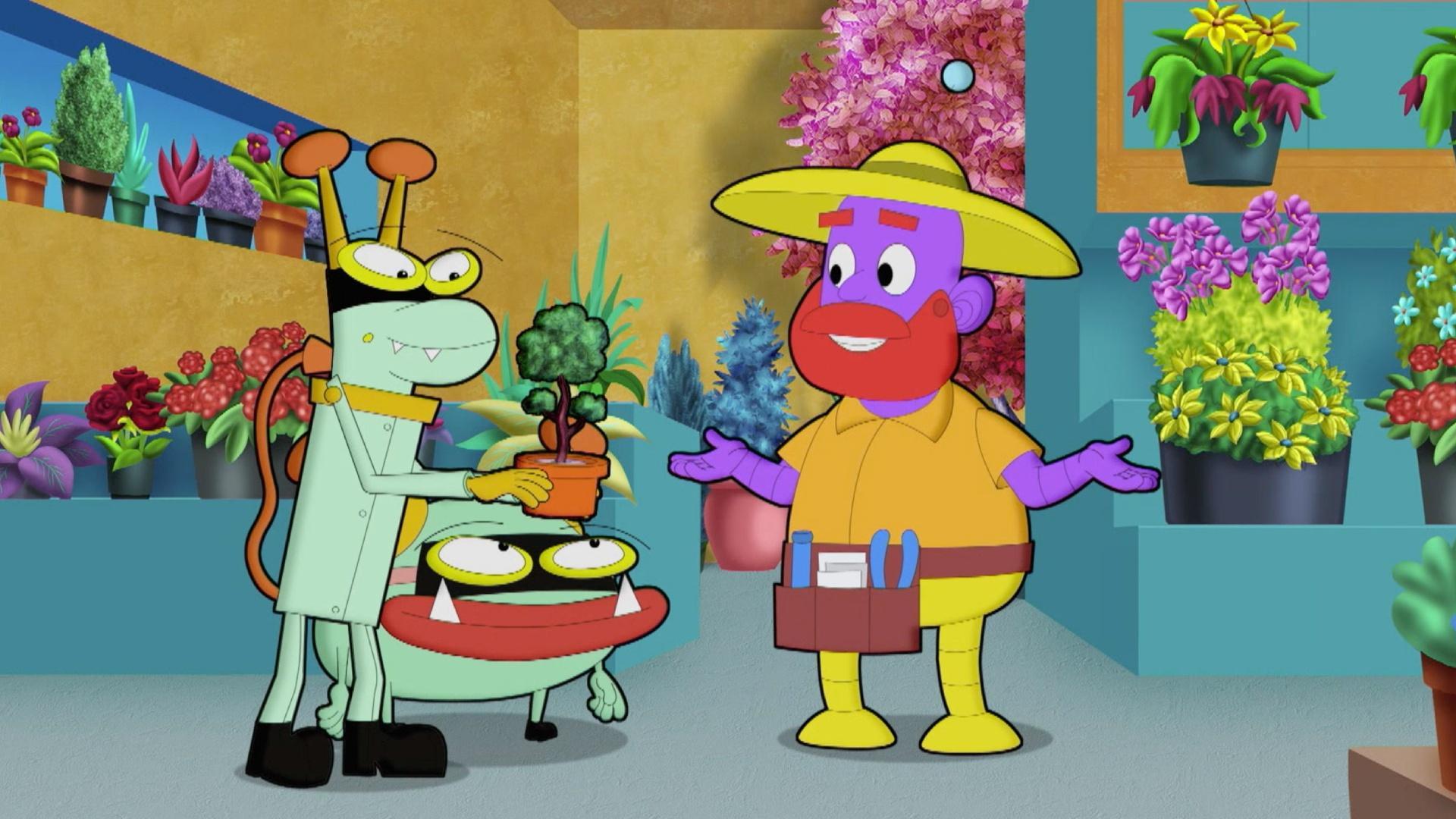 Buzz and Delete plant their Friendship Tree.