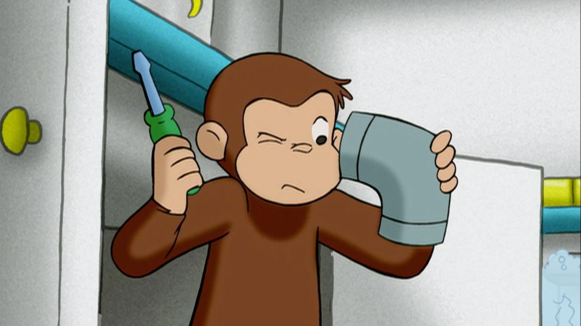 George learns some plumbing tips. / George has to rescue Bill & The Man in the Yellow Hat.