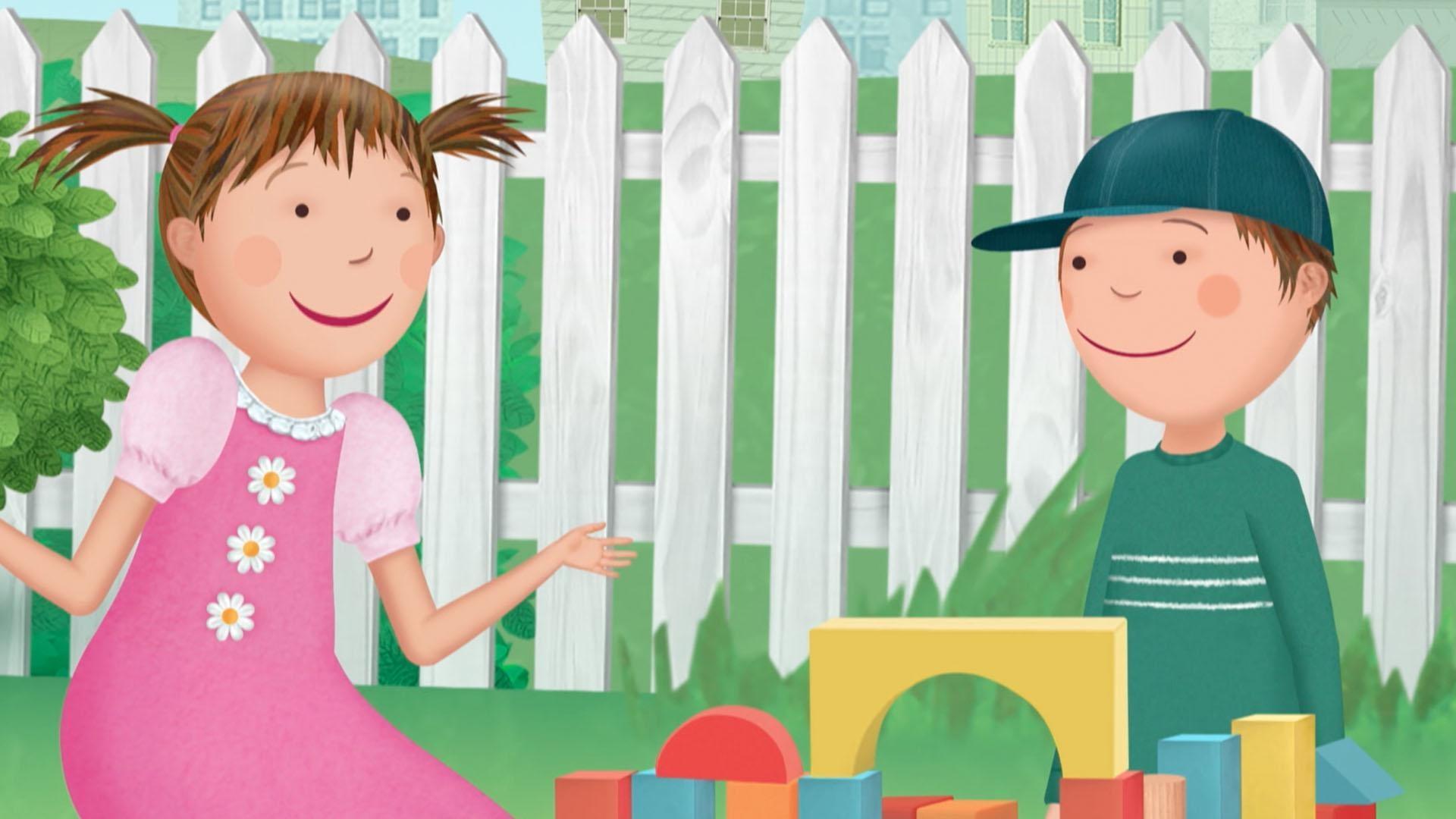 Pinkalicious and Peter use things they find outside to build a fairy house!