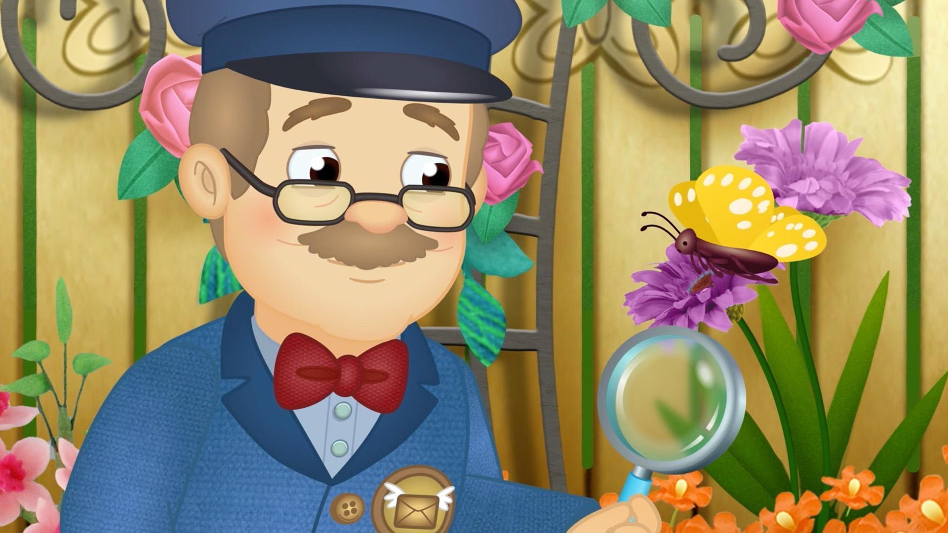 Mr. McFeely shows us how he likes to take slow walks in the Butterfly Garden.