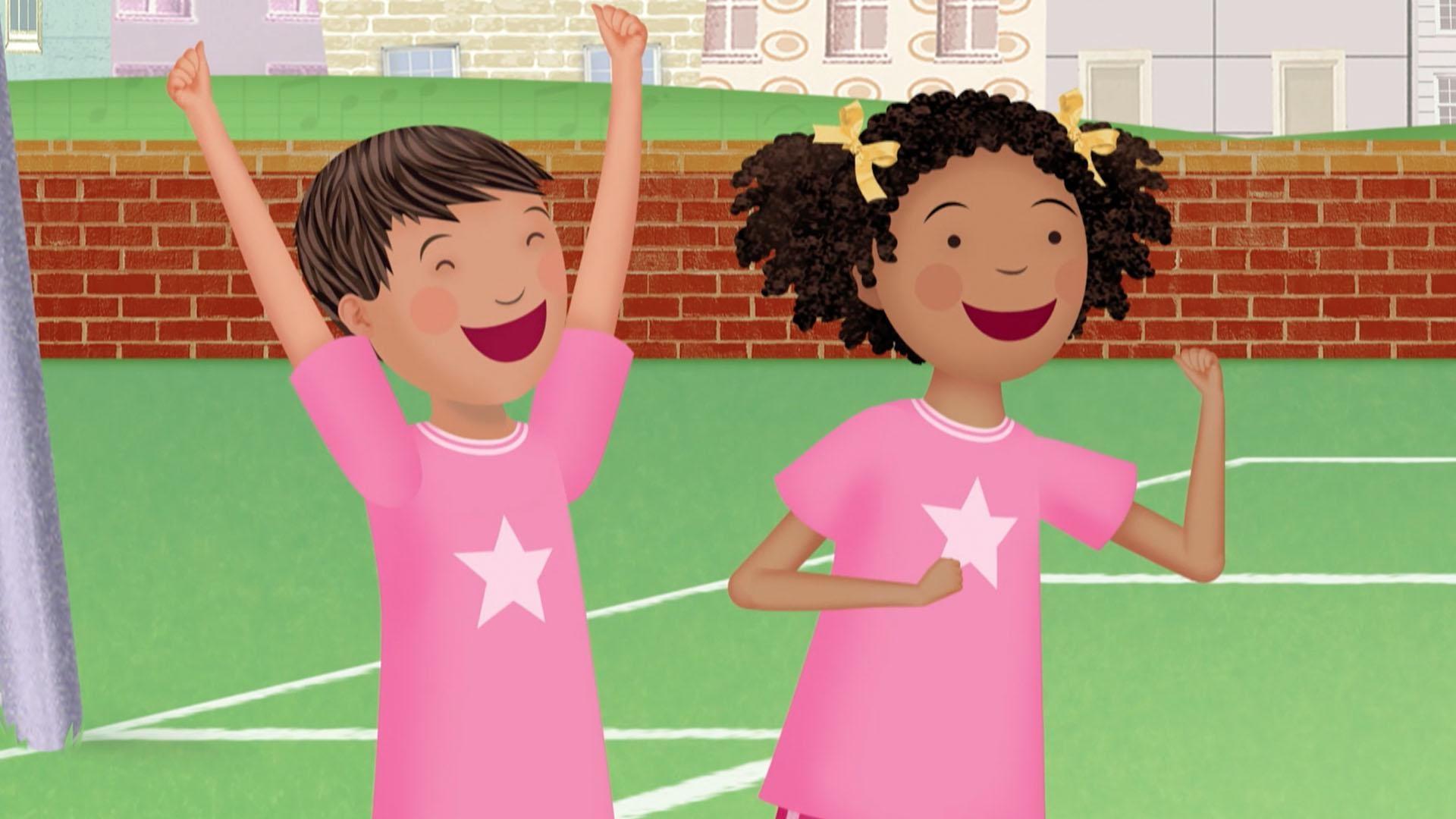 Pinkalicious wears her dancing shoes to soccer and dances through the game!