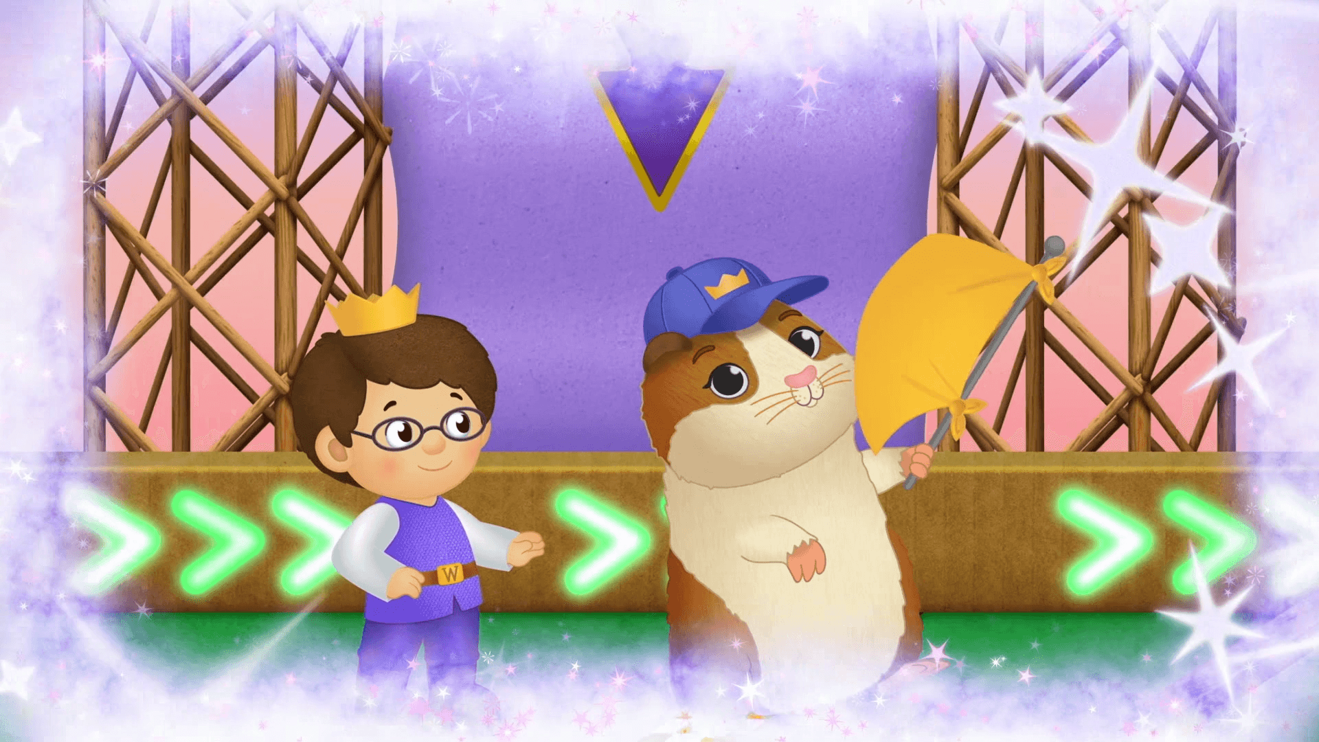Prince Wednesday imagines he's as small as a guinea pig going through an obstacle course!