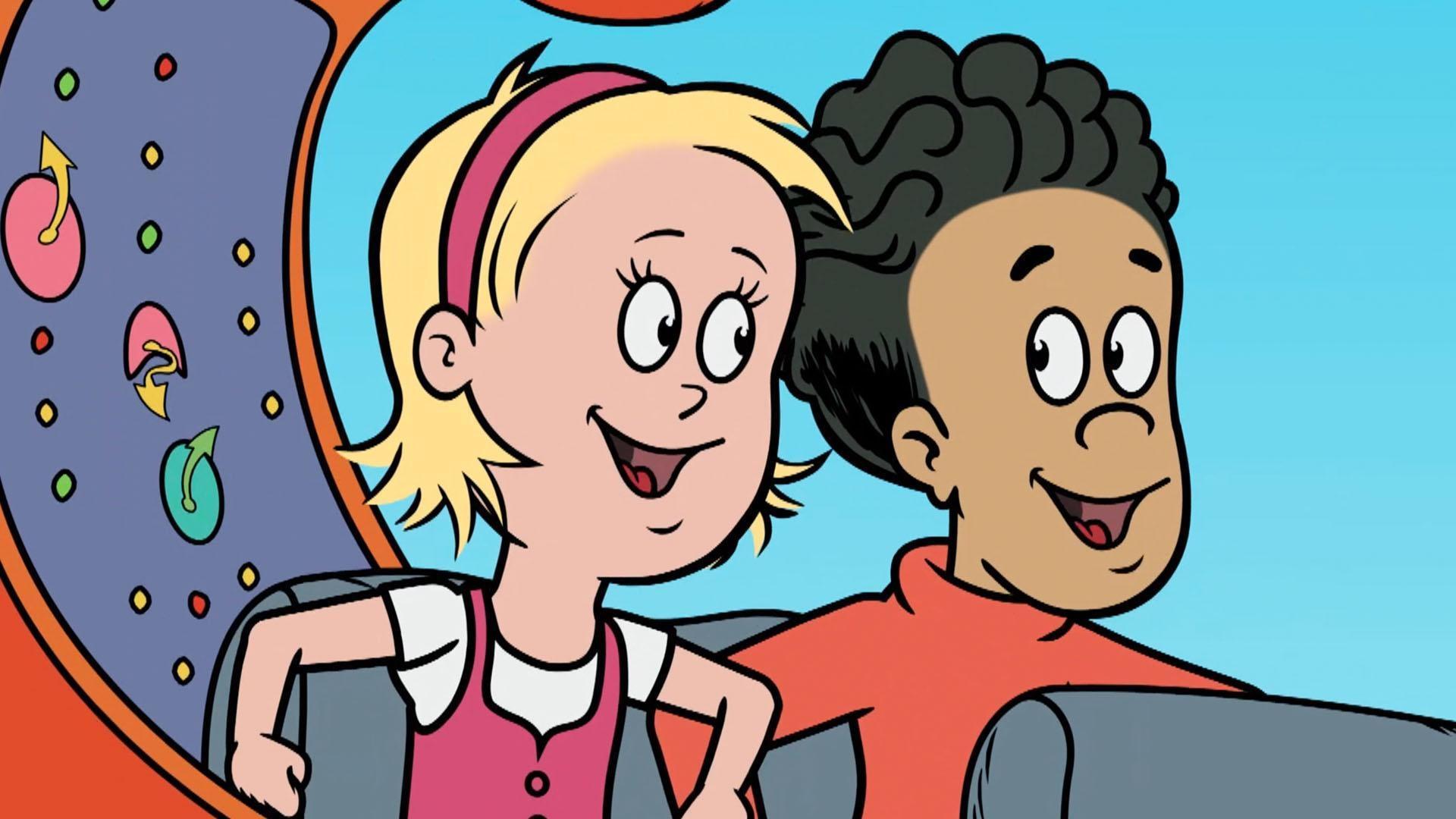 The Cat takes the kids to Windnasium. / Nick and Sally go to Gravity Drop with Cat.