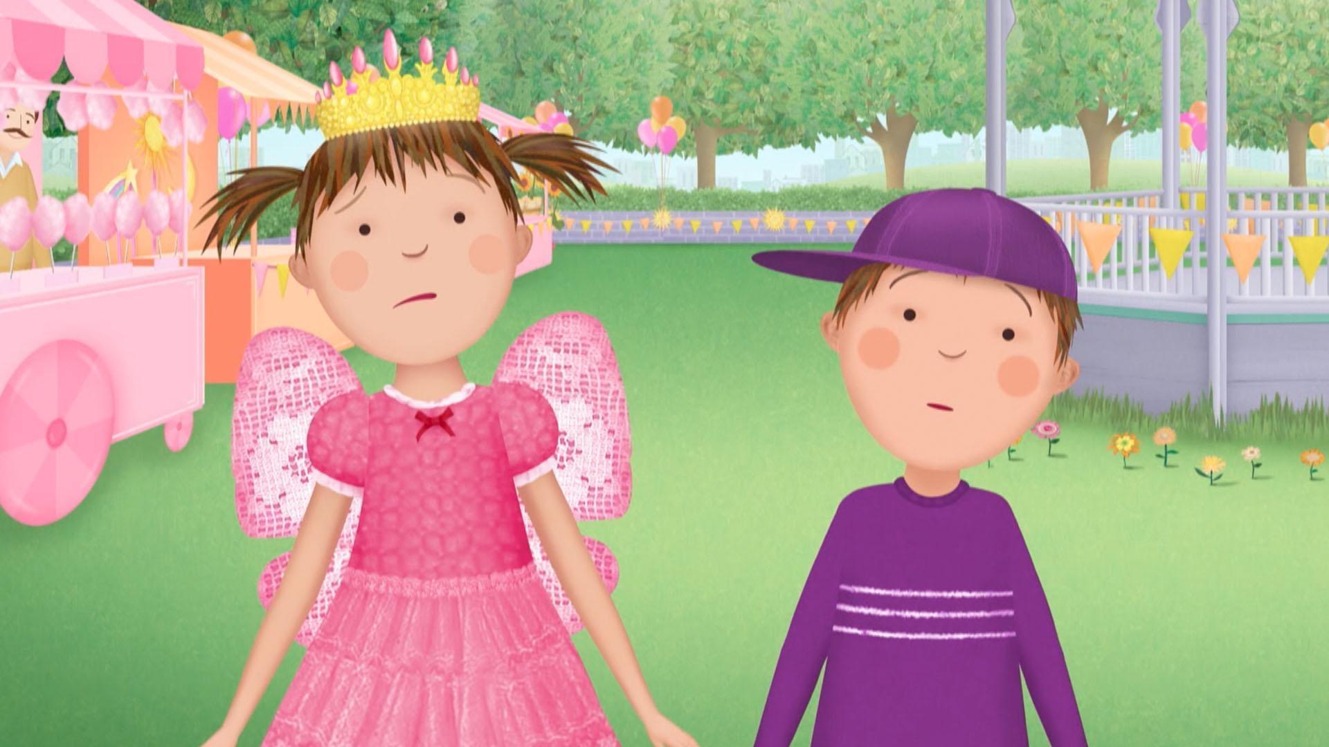 Pinkalicious and Peter show their friends how to use the Cloud-O-Matic at the Sun Festival