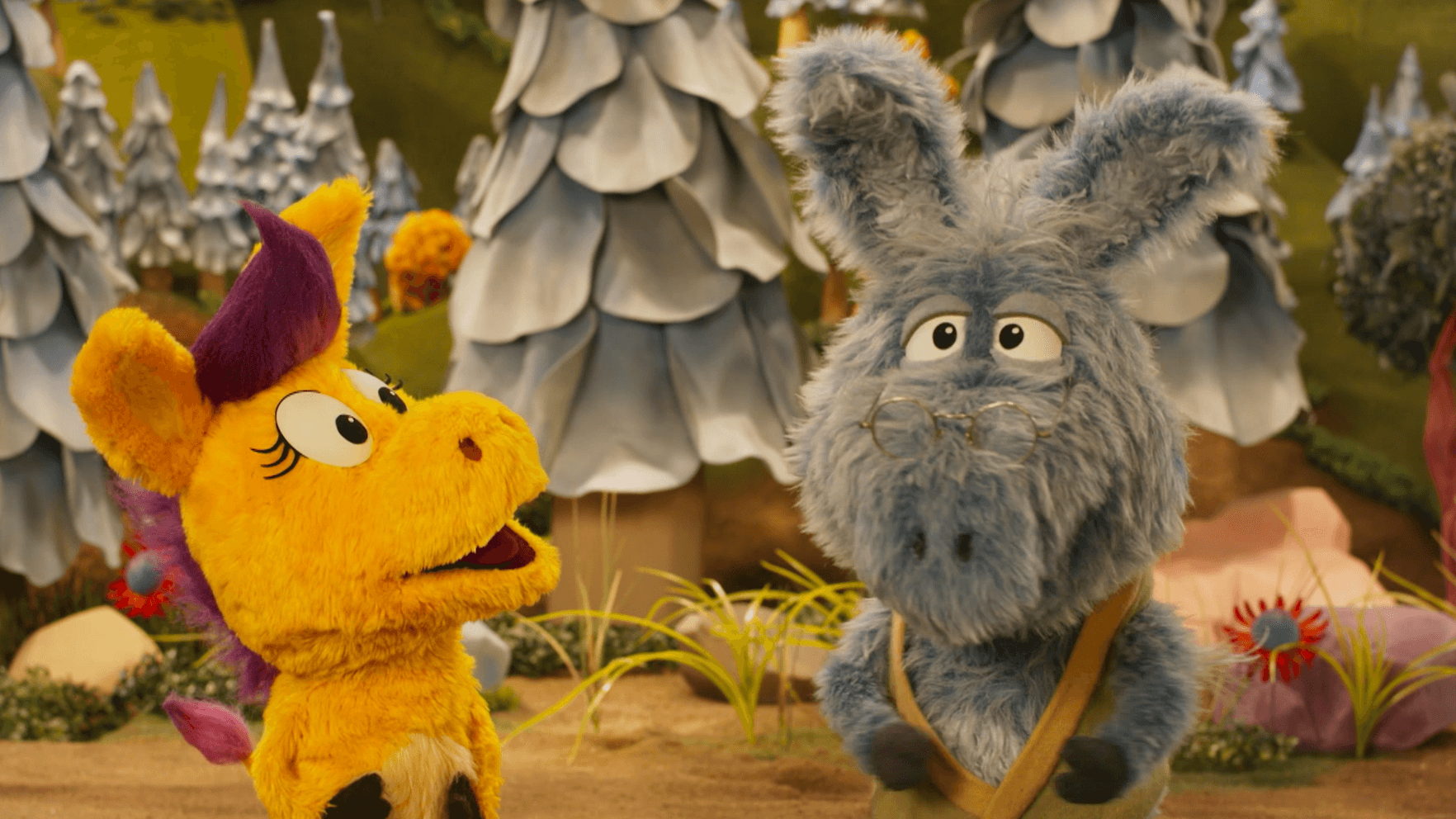 Donkey struggles to walk Gregory. / The pals decide who rides the Bounce-a-rino first.