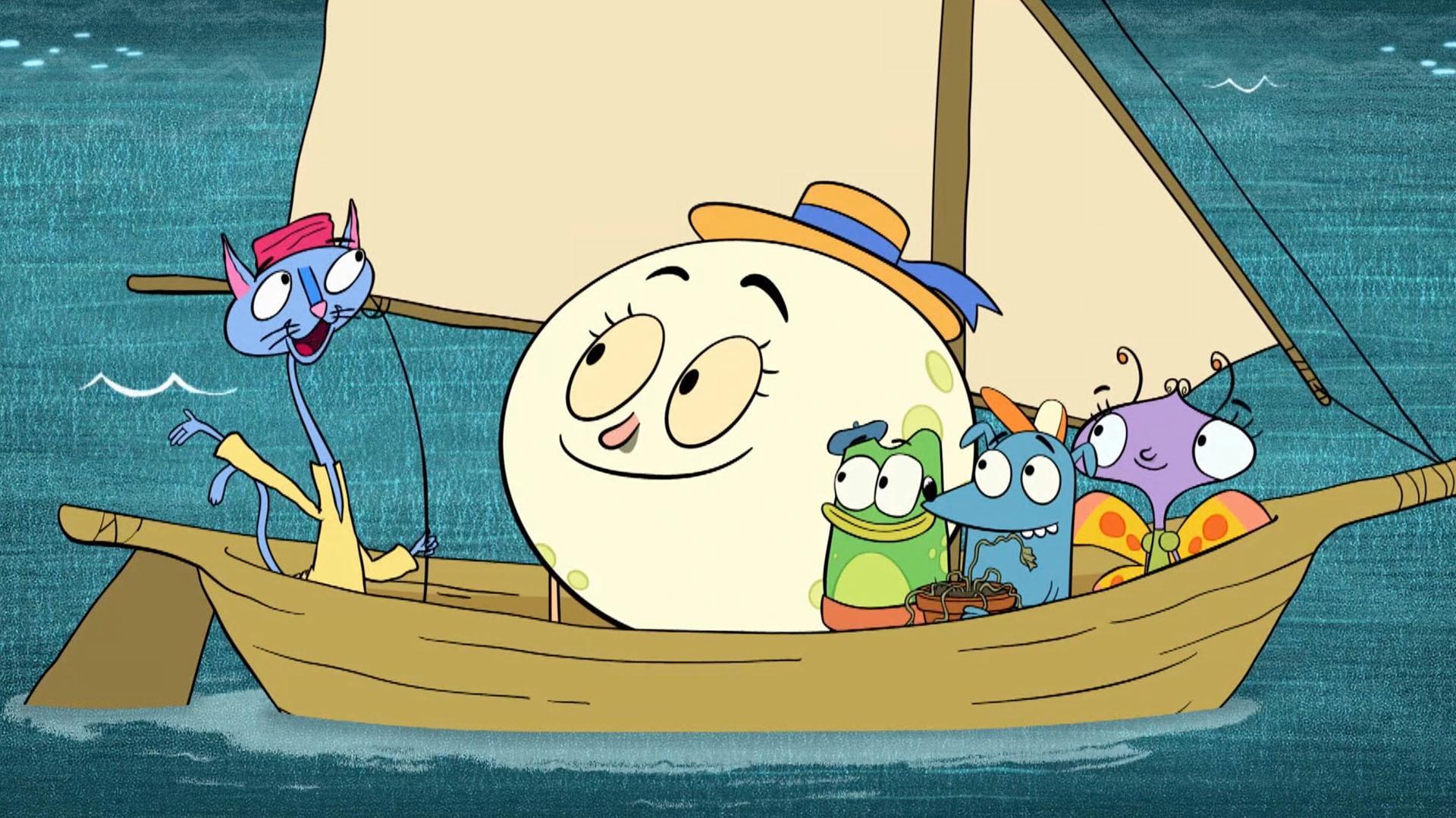 Luna, the kids and their new friend Ali take a boat ride along the Nile River.