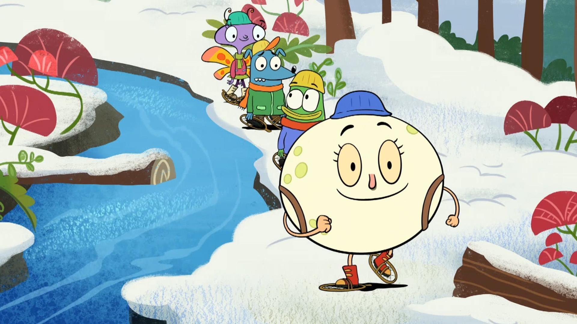 Luna and the kids begin the long hike to the ice caves at Mendenhall Glacier.