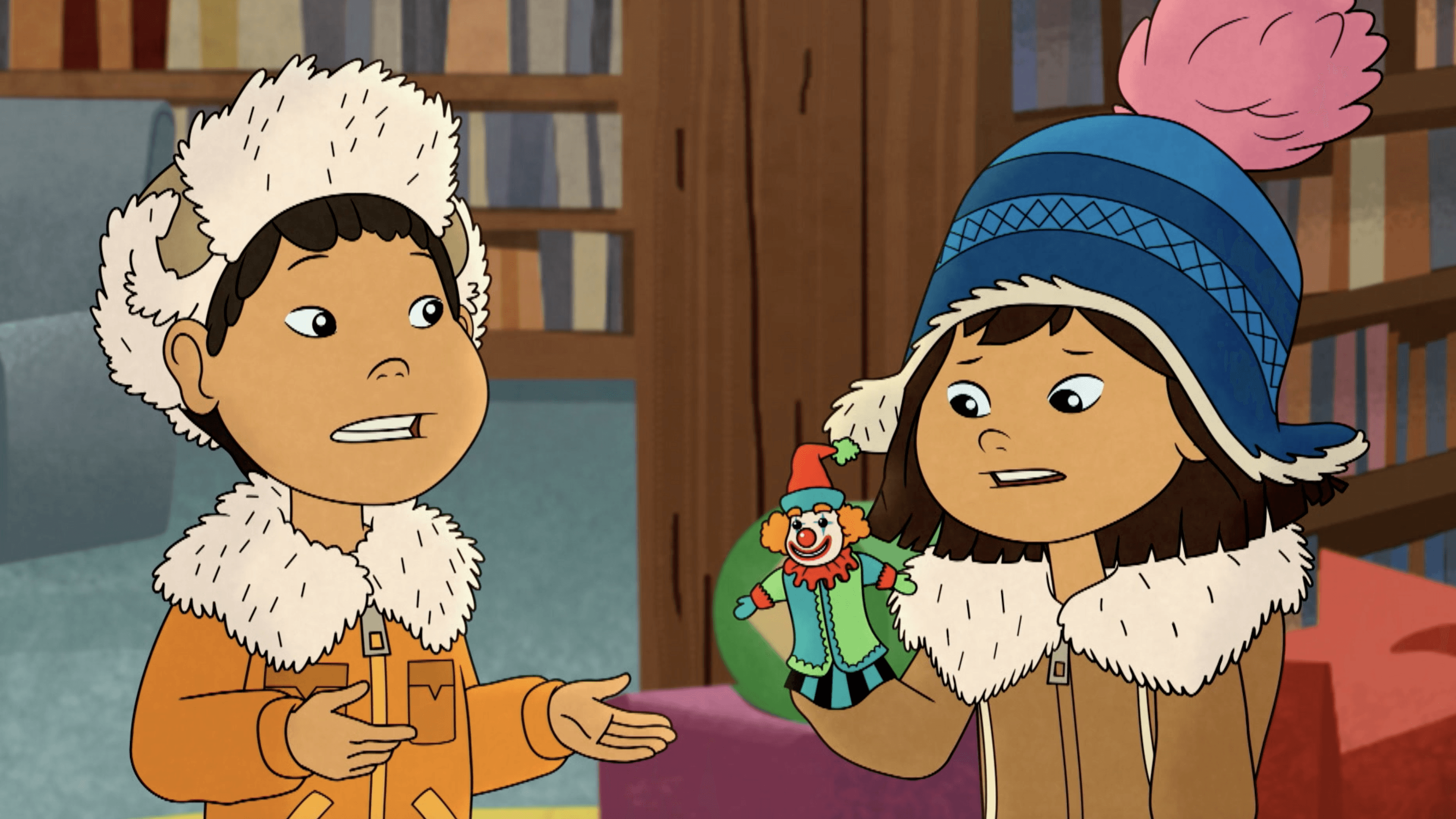 Molly and Tooey visit the library to see if Molly's lost mitten is in "Lost and Found."