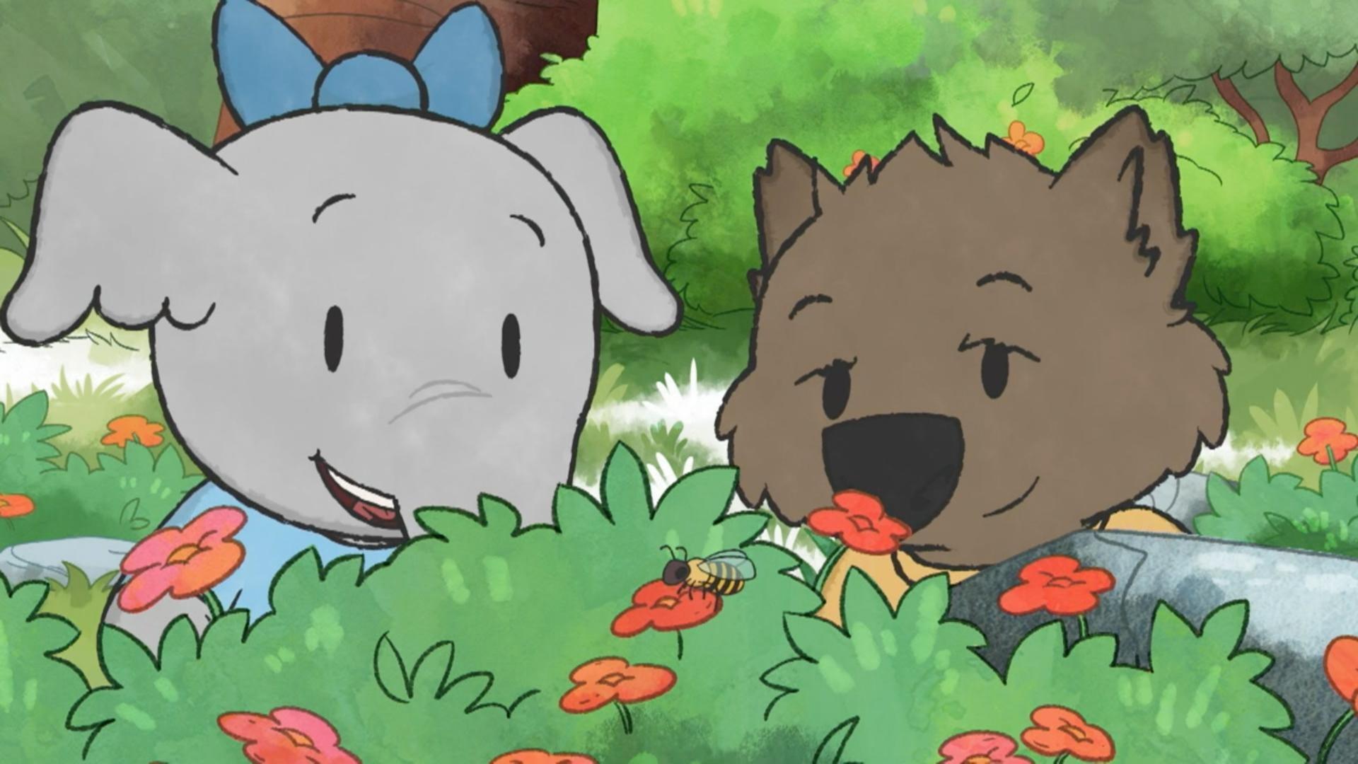 The kids learn about honey bees. / The kids learn about turtle eggs.