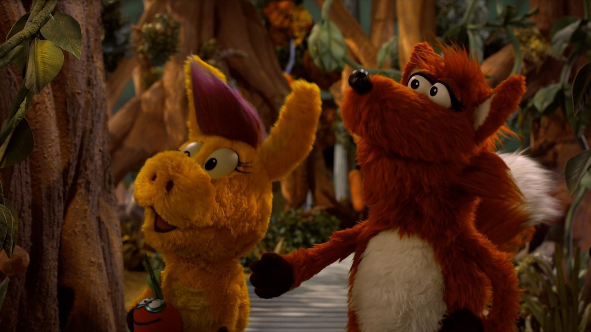 Donkey and Frannie Fox look for things in the swamp that are the same as at her windmill.