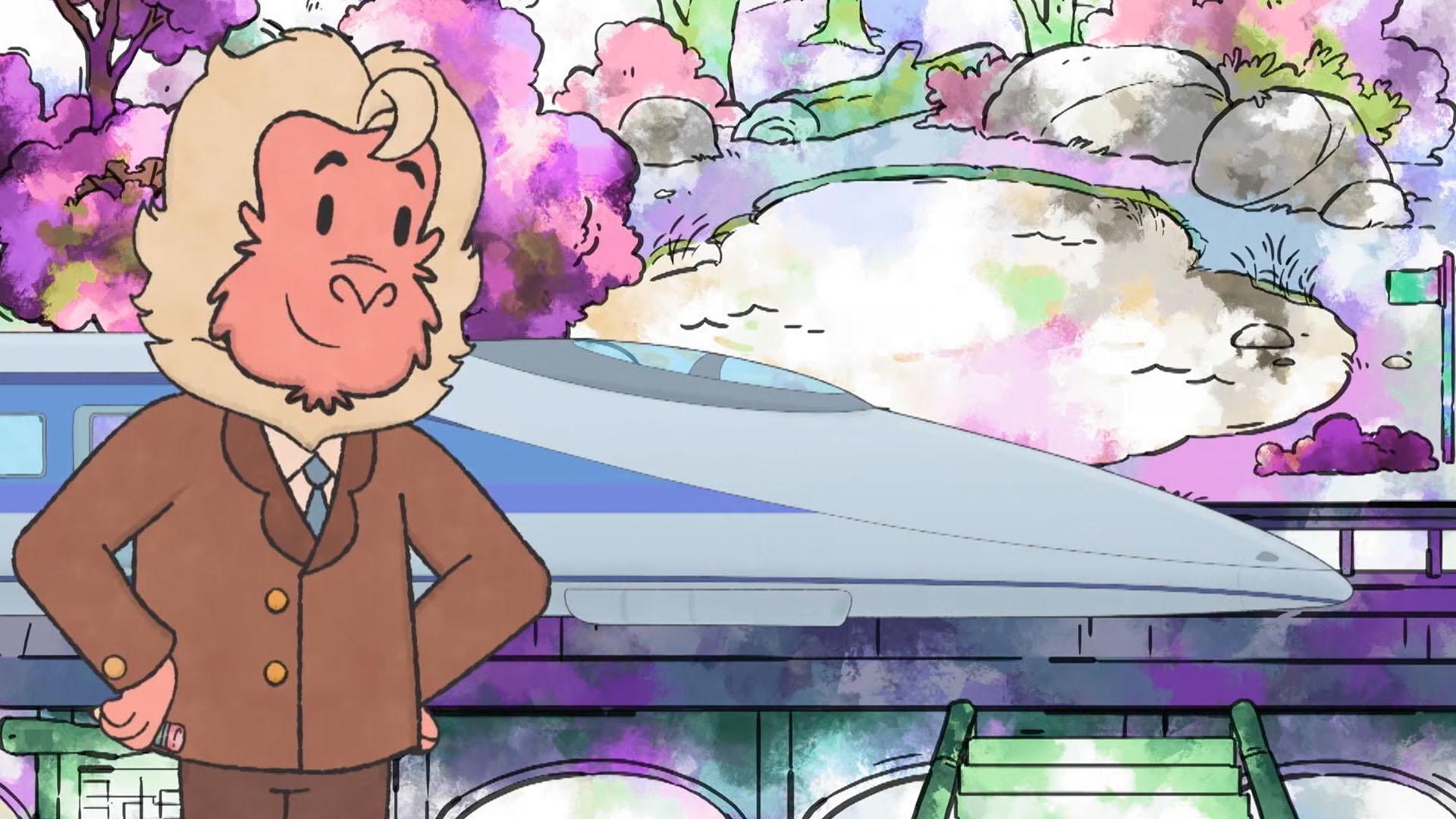 Senor Tapir sings Elinor and friends a song about the man who designed a faster train.