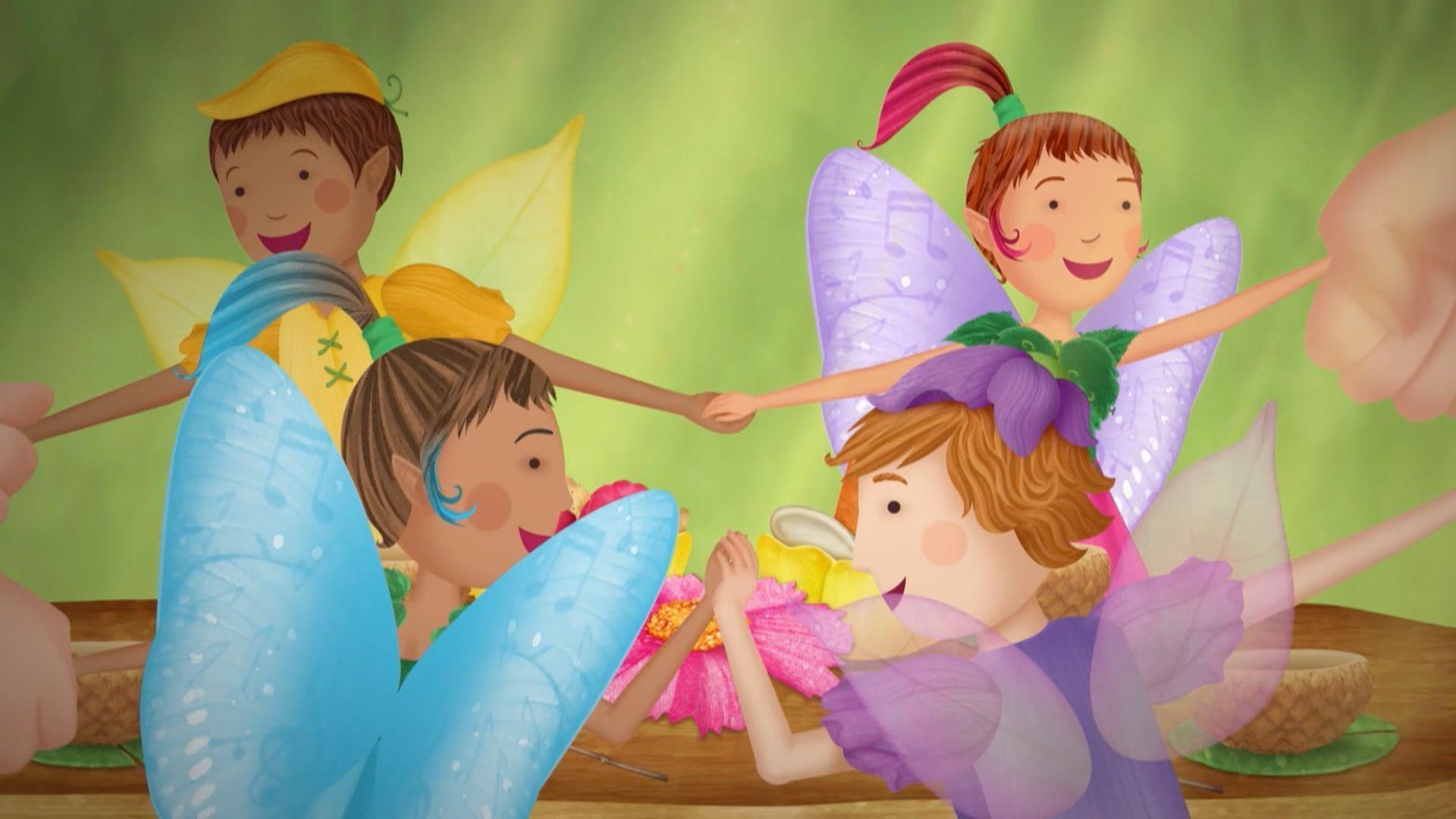 Pinkalicious, Peter, and the fairies sing a pinkamazing song at Fairy Thanksgiving!
