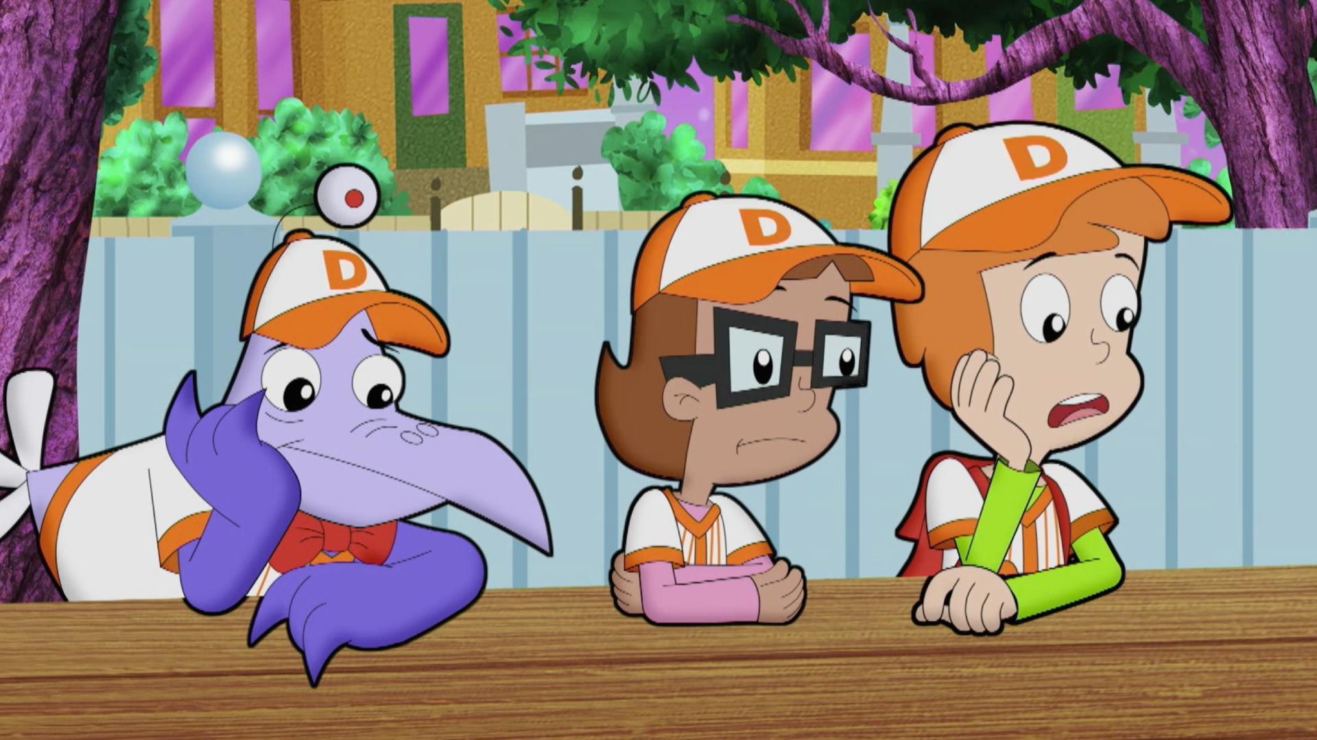 The CyberSquad figure out a pedal-powered solution--the Dingermobile!