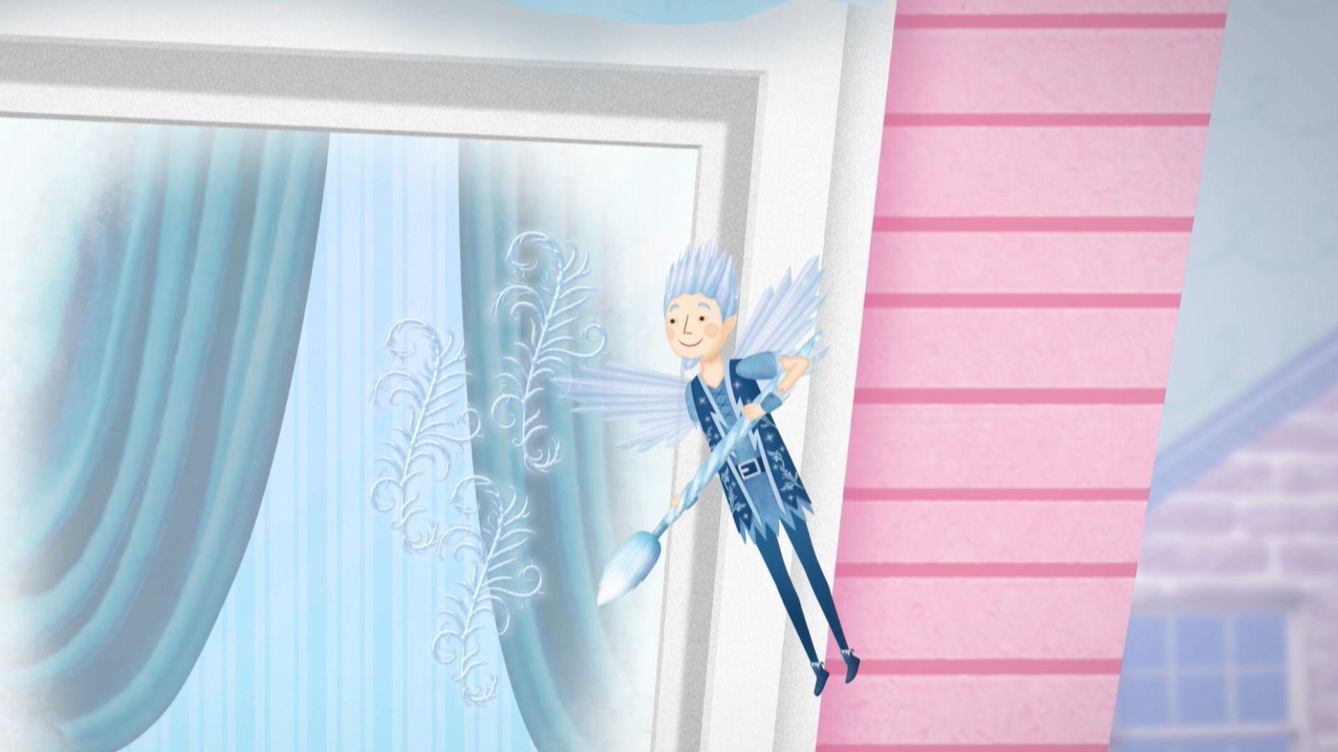 Pinkalicious and Peter help Felix the Frost Fairy design frosty window designs.