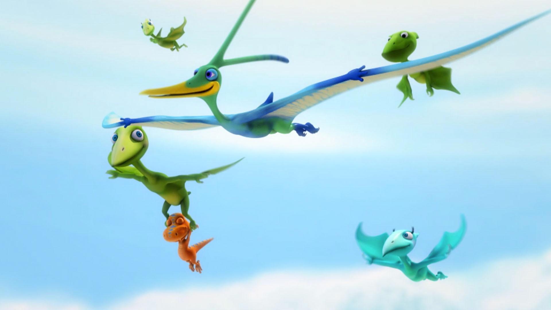 When Mr. Nick flies into town, he teaches the dinosaurs all about aerodynamics.