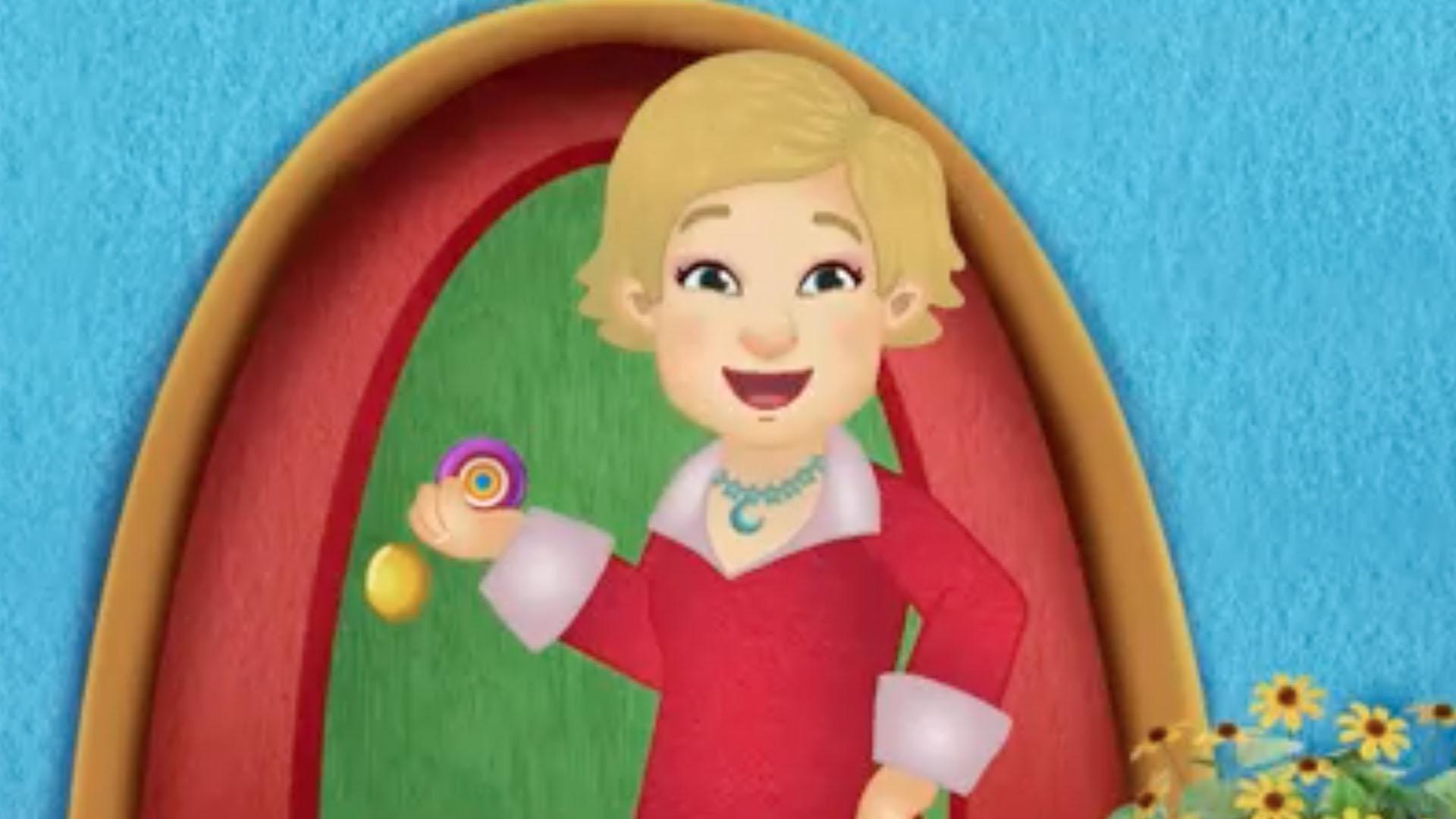 Lady Elaine is persistant when learning how to make her yo-yo go "around the world".