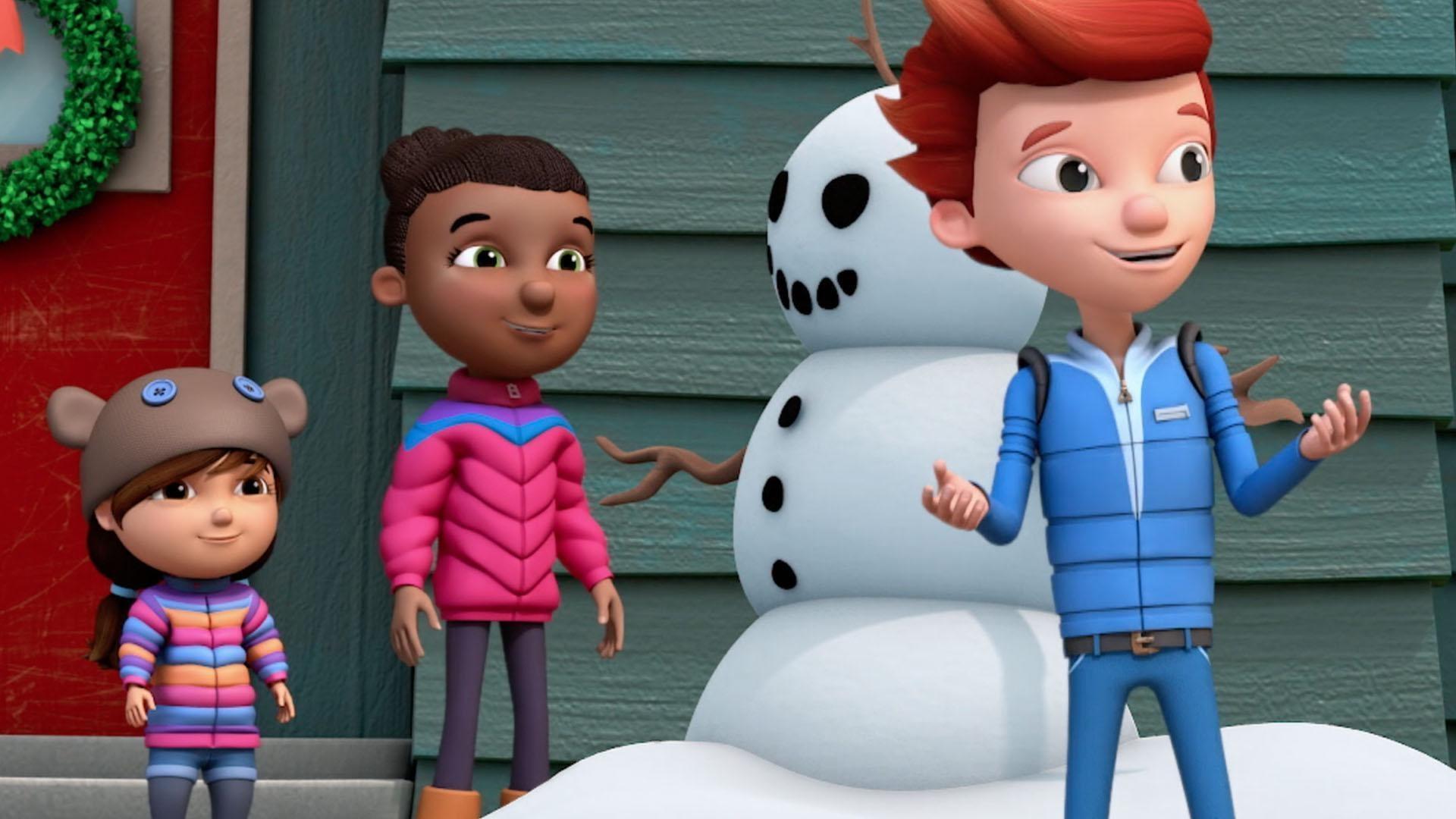 Sydney and Mindy teach Jet about the seasons.