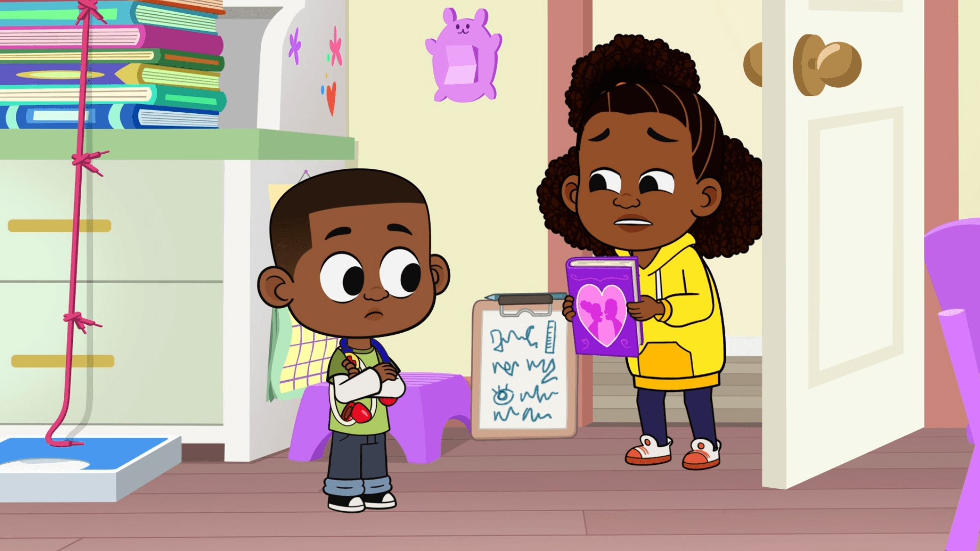 Granny Giggle-Doodle visits Dr. Luke Loops about her bad eyesight.