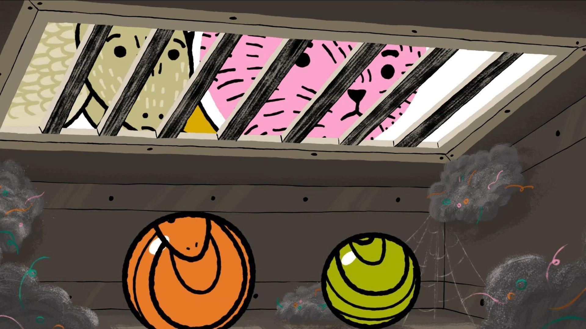 Dylan is excited to play his new board game. / Carl enters the FuzzyWorld Book of Records.