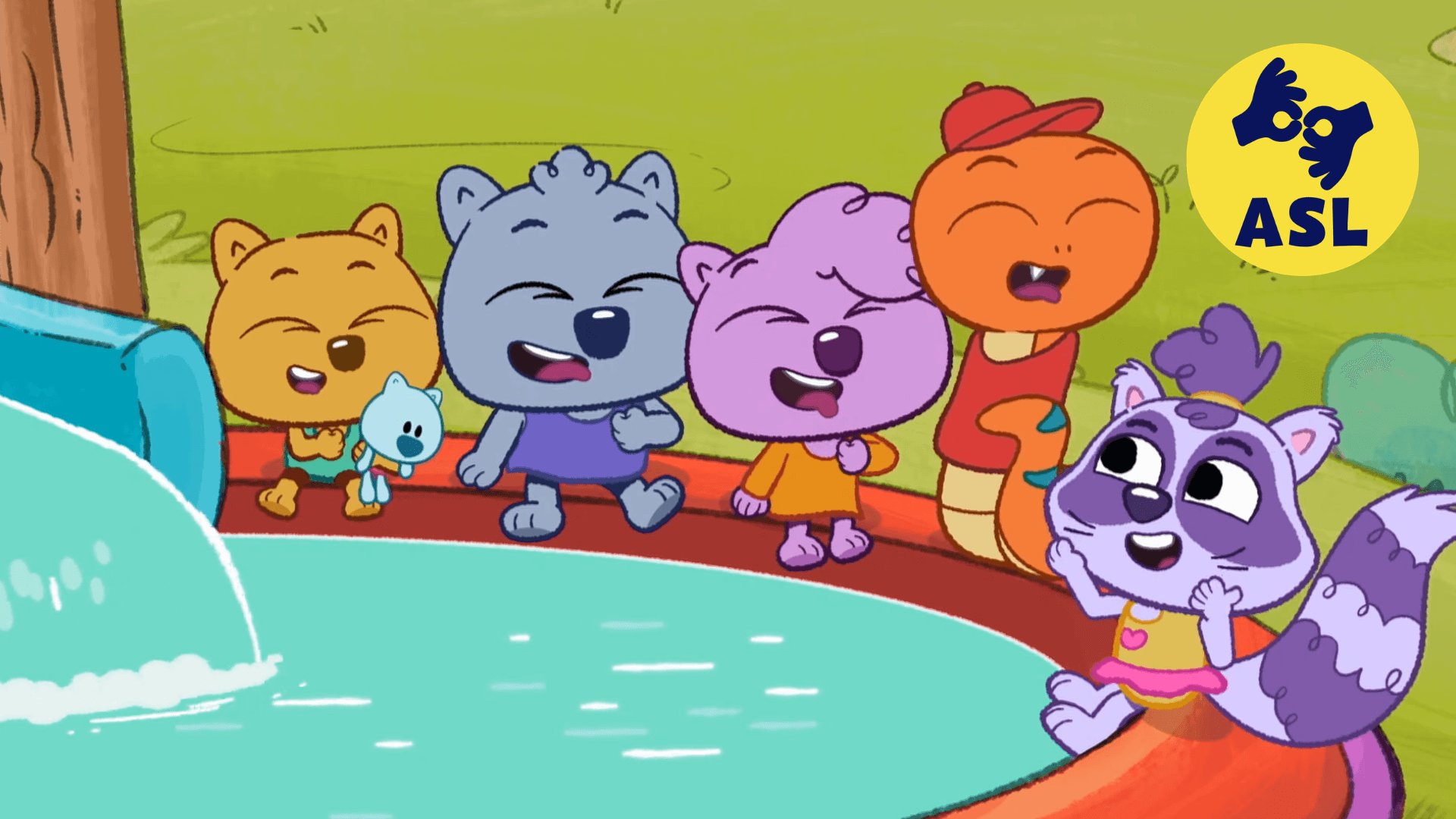 Meet Bex, a new Treeborhood friend who is hard of hearing./The Wombats paint a mural.