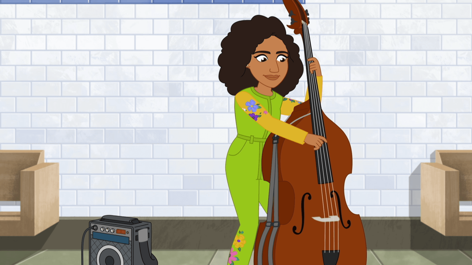 Bassist Zelda Jazz (Esperanza Spalding) performs at the same time as the Subway All-Stars.
